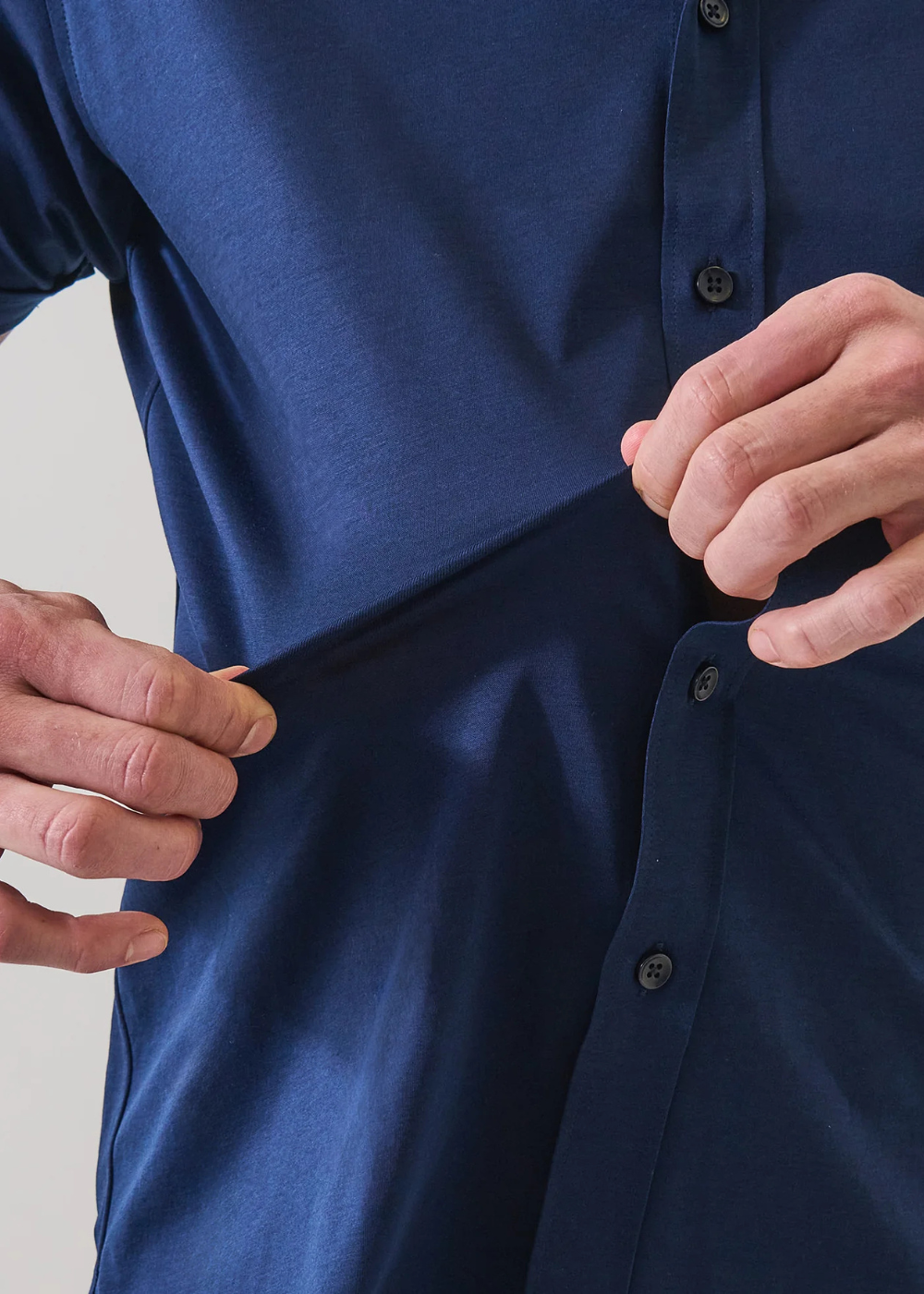 Solid Cotton/Modal Sport Shirt - Navy - Patrick Assaraf Canada - Danali - P4506W86B
