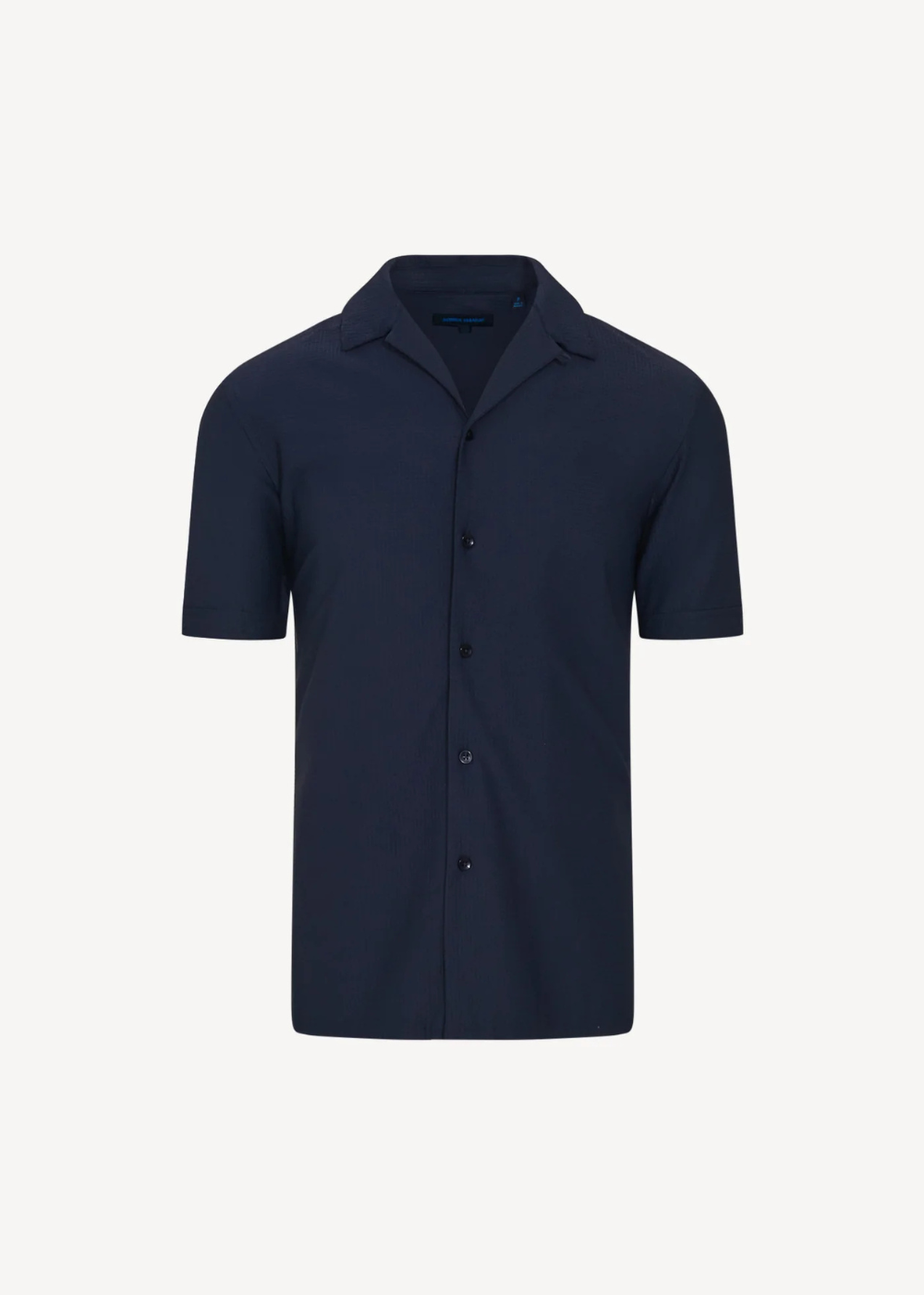 Seersucker Cotton Stretch Camp Collar Shirt - Navy - Patrick Assaraf Canada - Danali - P4703W23B