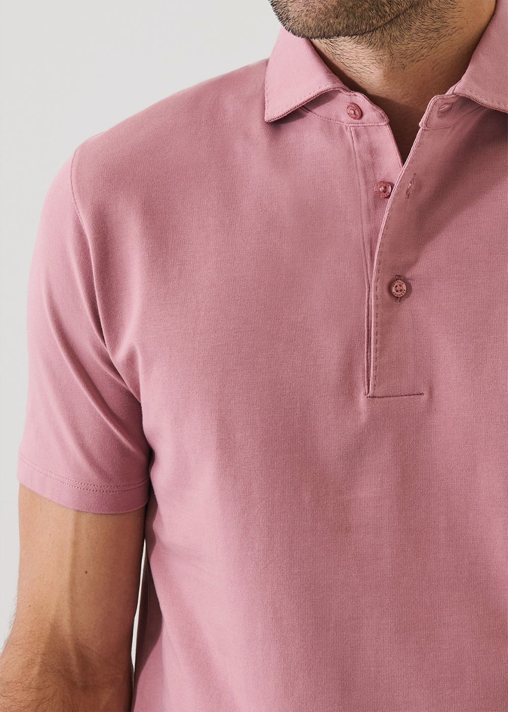 Iconic Pima Cotton Stretch Stitch Polo - Dusty Pink - Patrick Assaraf Canada - Danali - P95P24
