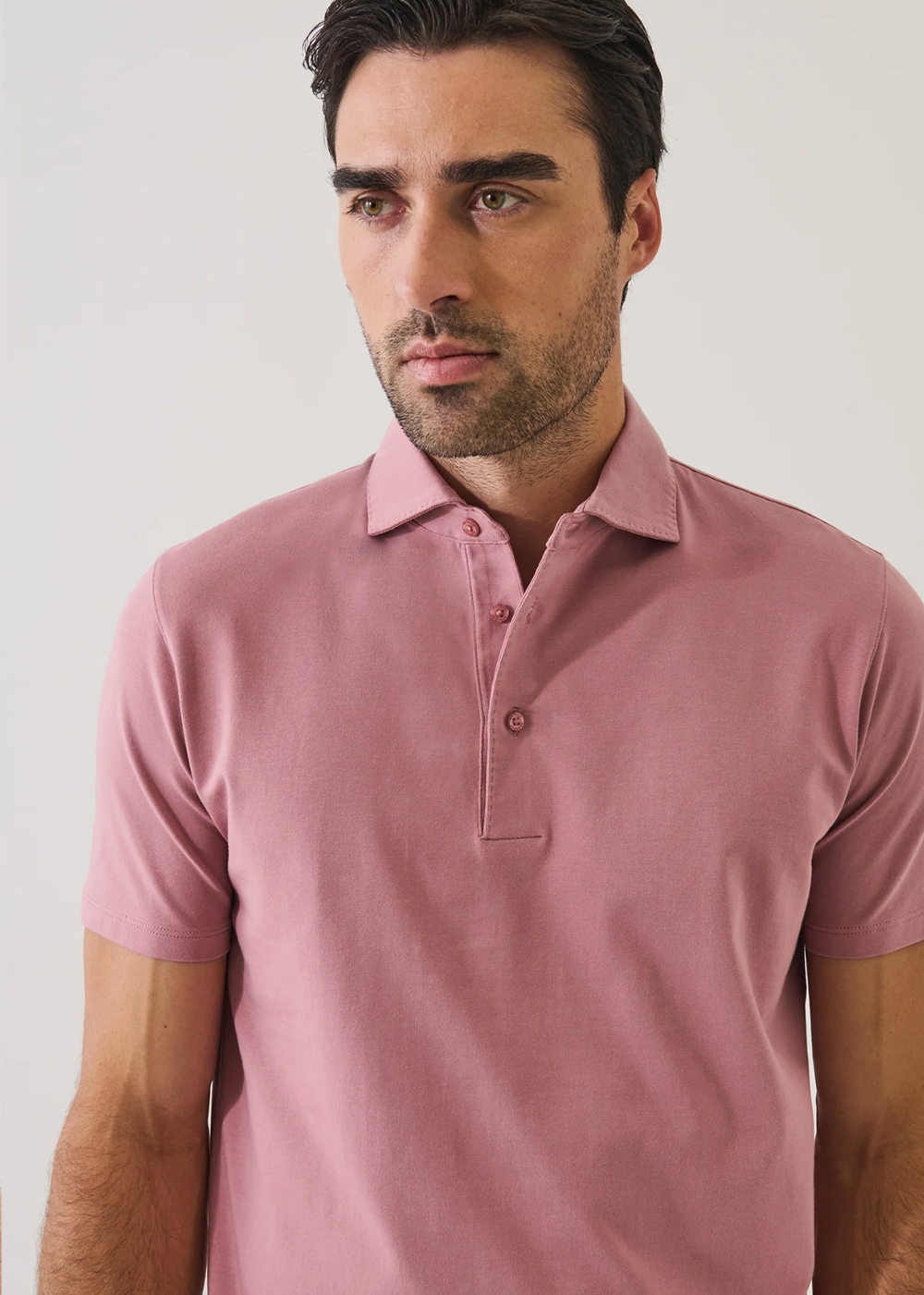 Iconic Pima Cotton Stretch Stitch Polo - Dusty Pink - Patrick Assaraf Canada - Danali - P95P24