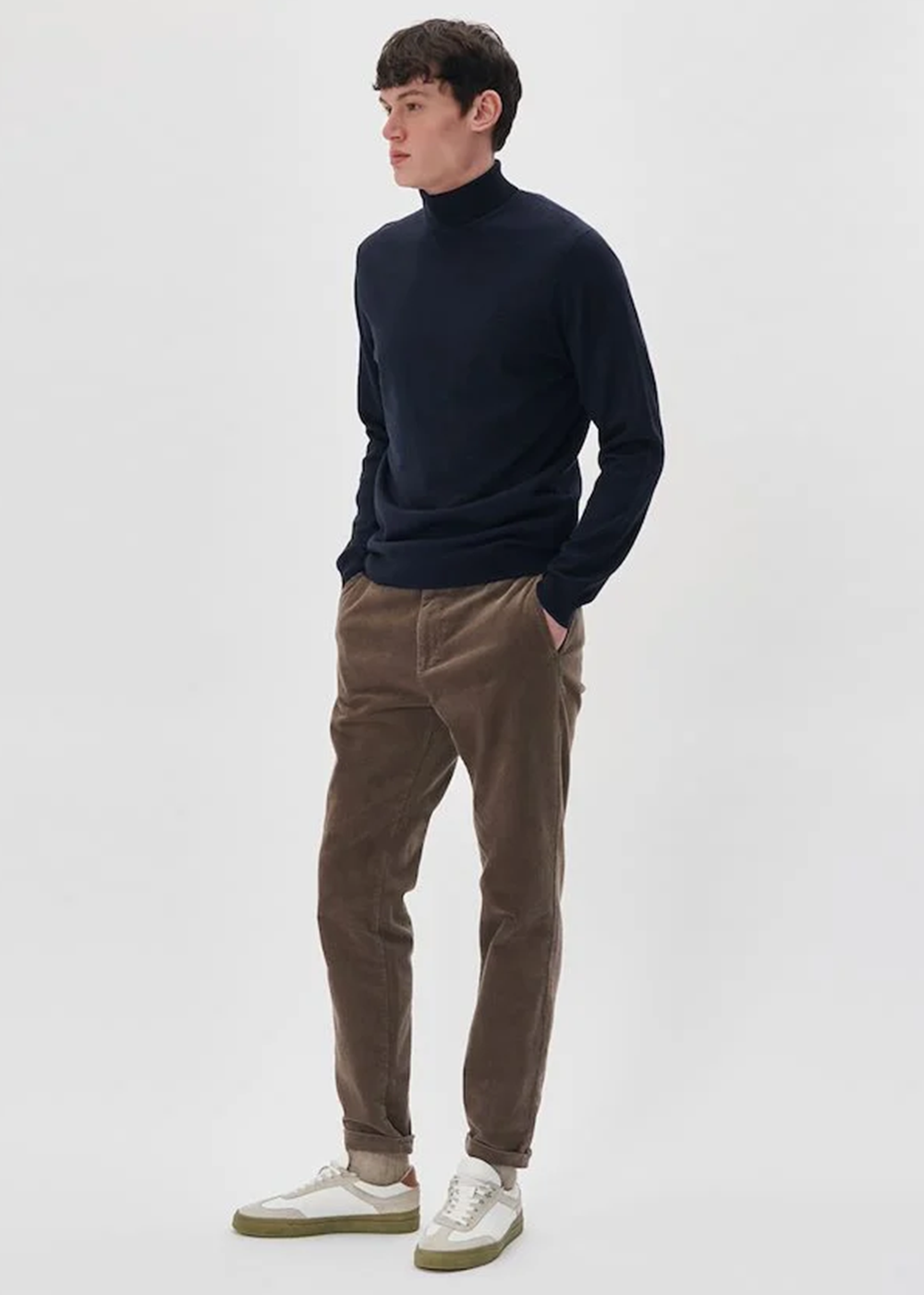 Parcusman Merino Turtleneck - Dark Navy Melange - Matinique Canada - Danali