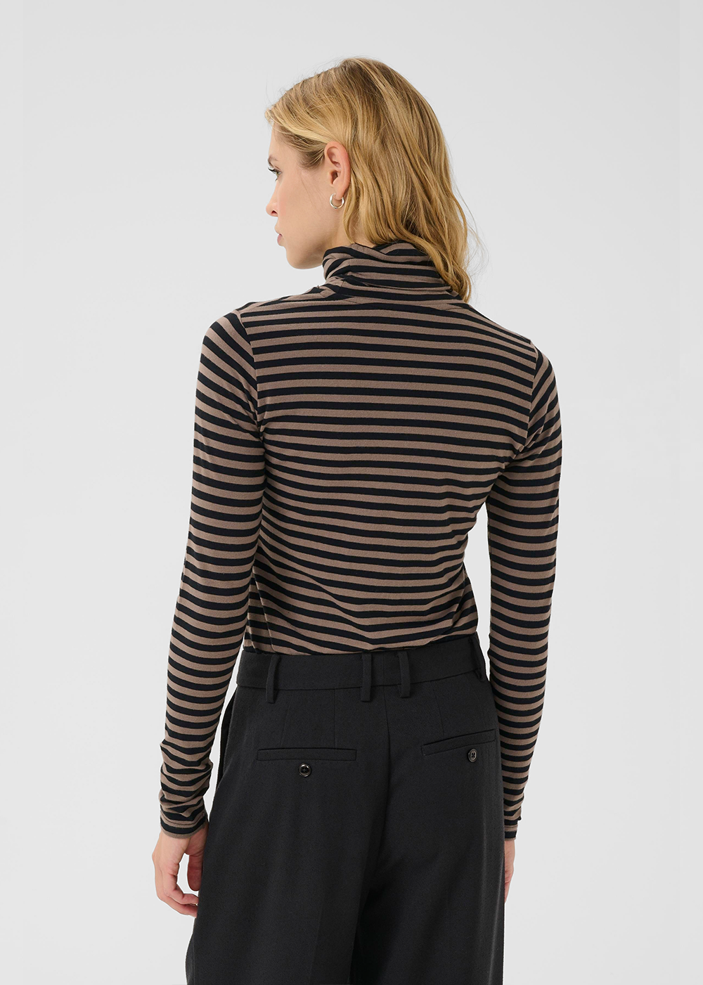 Efinas Turtleneck T-Shirt - Falcon/Black Stripe - Part Two Canada - Danali