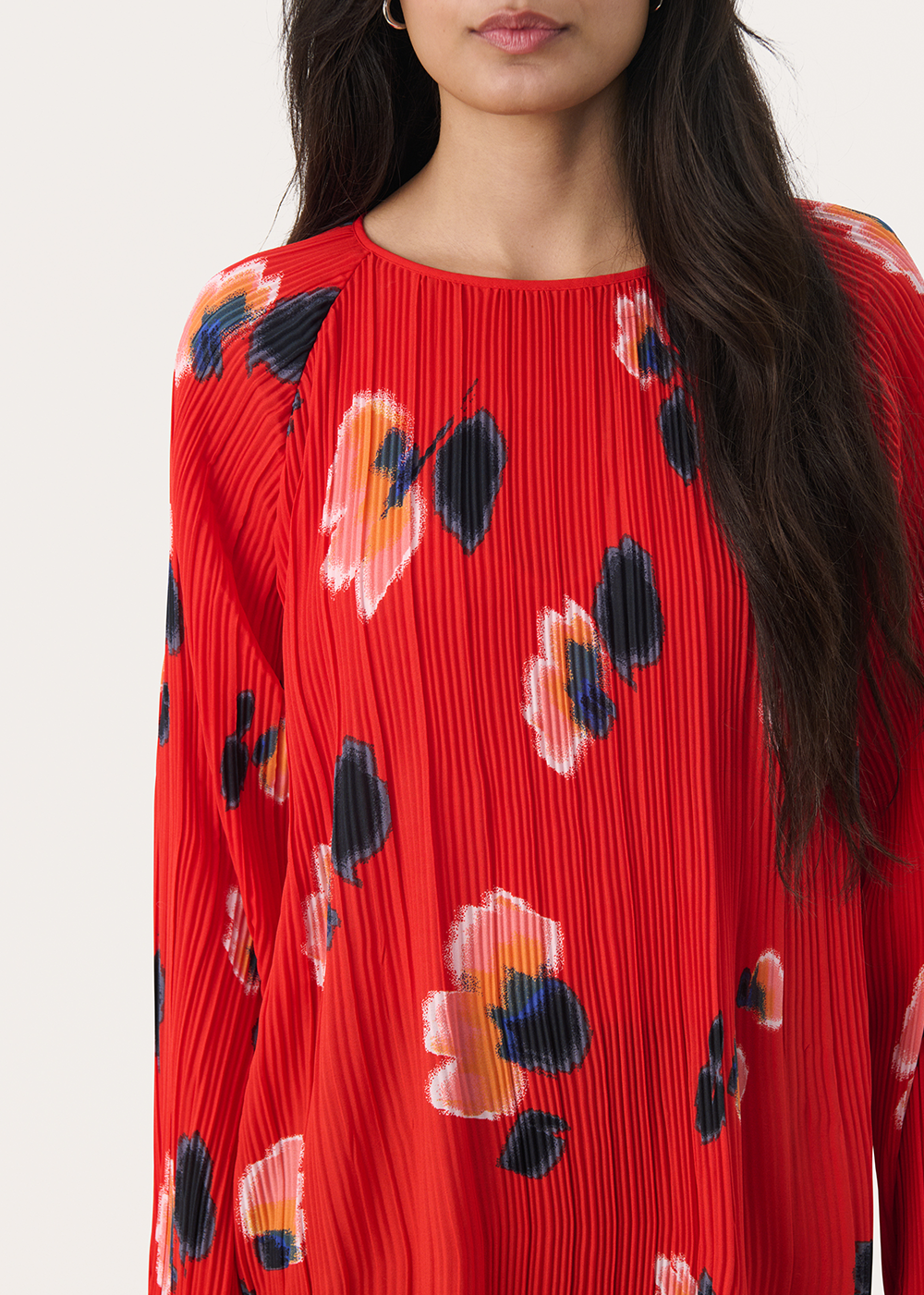 Milanas Pleated Dress - Mars Red - Part Two Canada - Danali