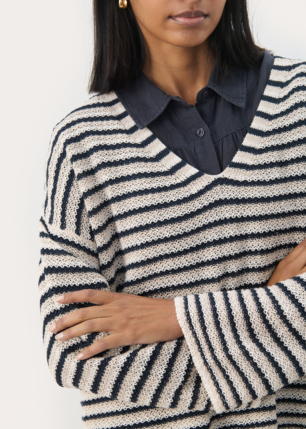 Nahni Sweater - Navy Stripe - Part Two Canada - Danali