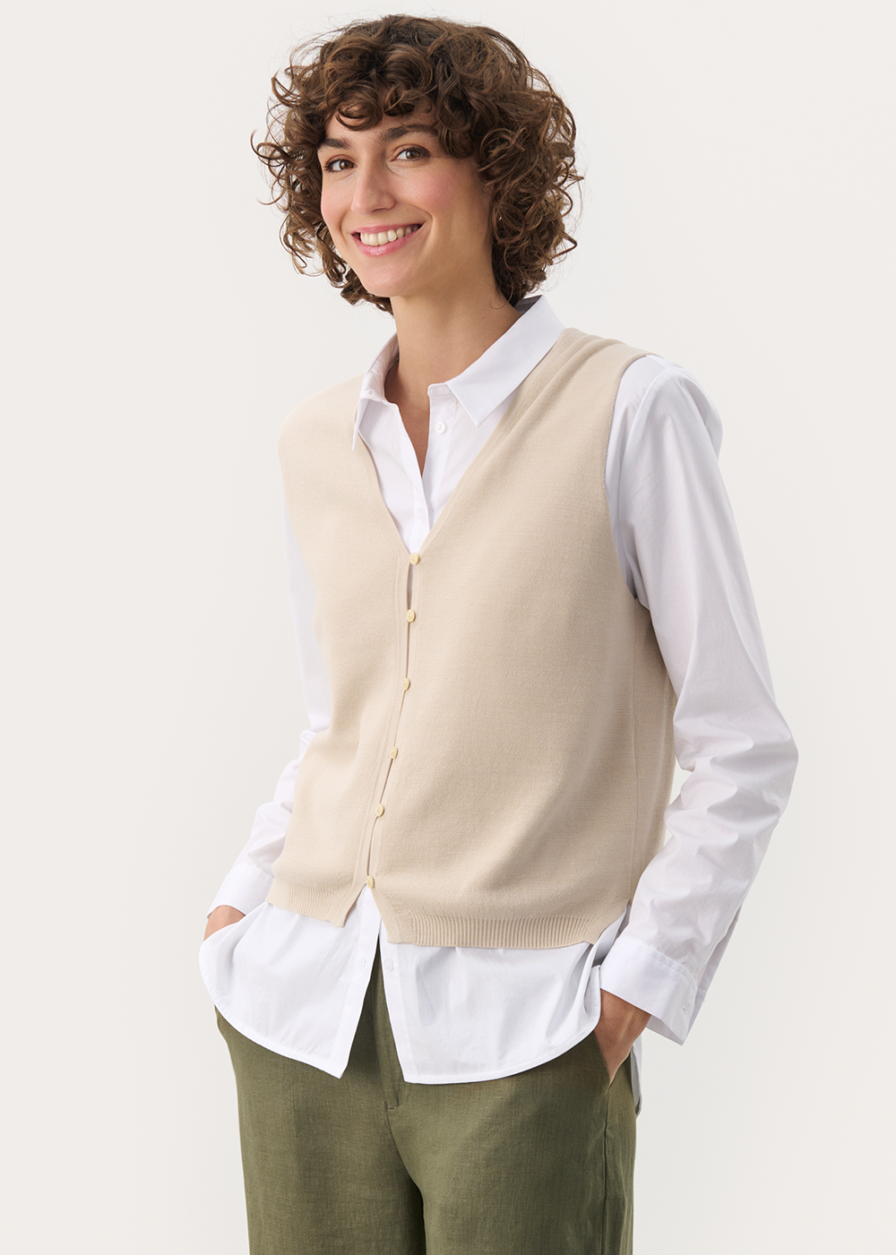 Natika Knit Vest - French Oak - Part Two Canada - Danali