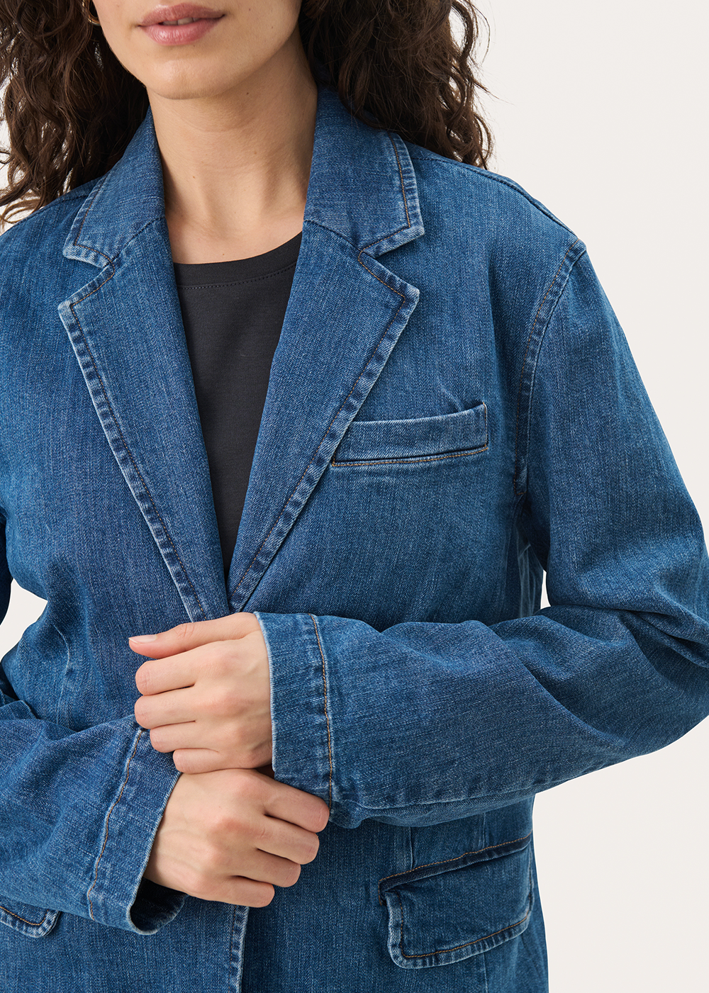 Noor Denim Blazer - Medium Blue - Part Two Canada - Danali
