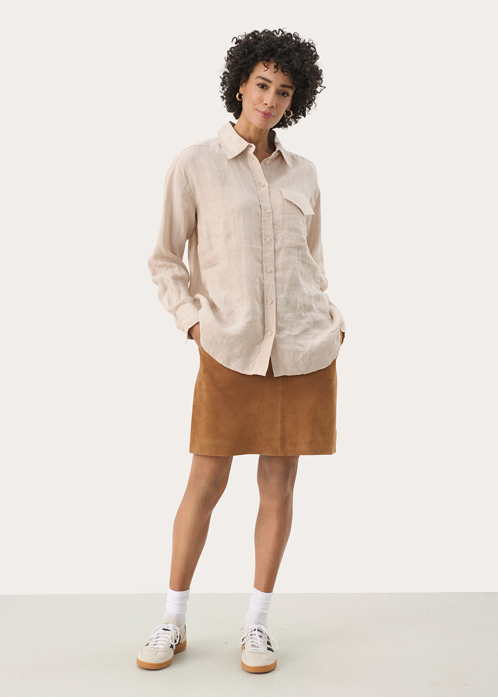 Nuvin Linen Shirt - French Oak - Part Two Canada - Danali