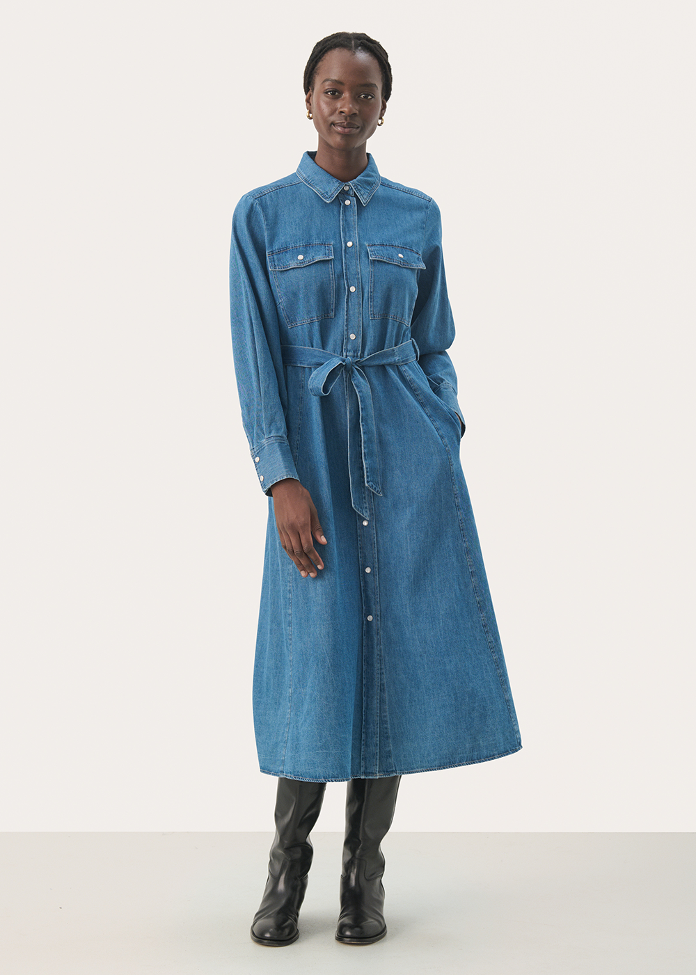 Polenka Denim Dress - Medium Blue - Part Two Canada - Danali