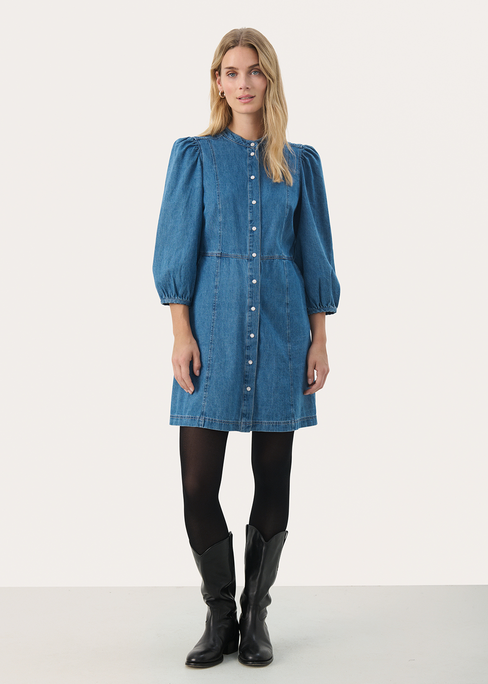 Polla Dress - Medium Blue Denim - Part Two Canada - Danali