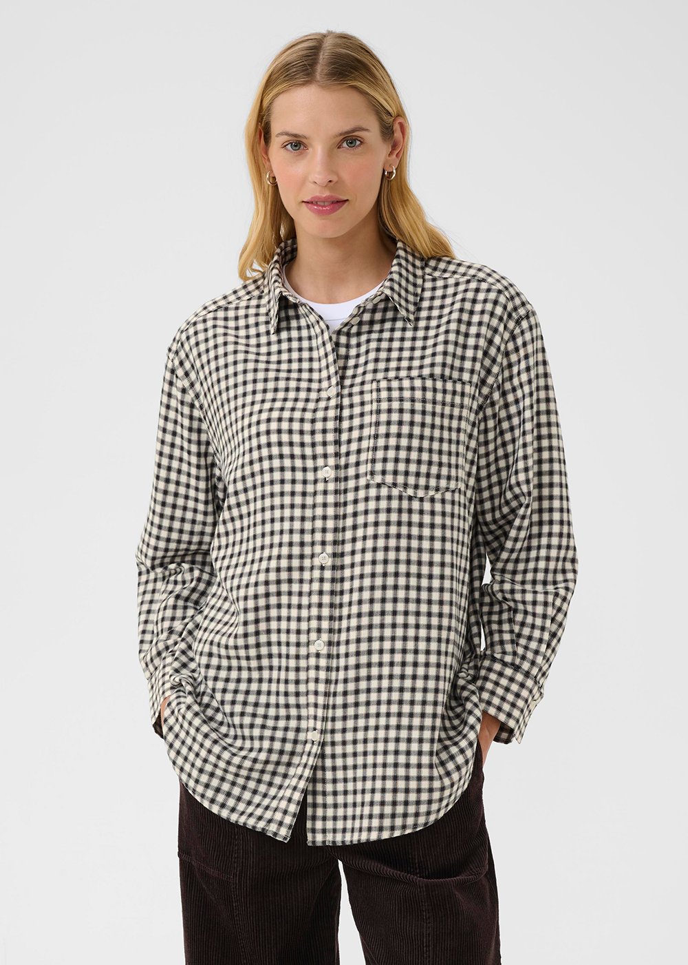Samea Shirt - Dark Navy Mini Check  Part Two Canada - Danali