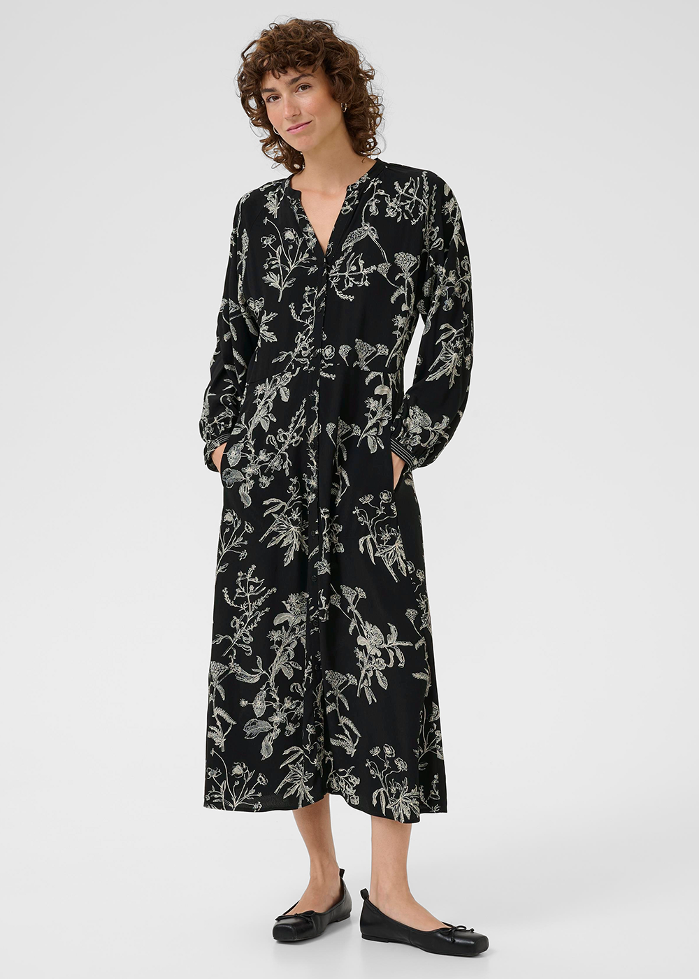 Sicilia Dress - Black Botanical Print - Part Two Canada - Danali