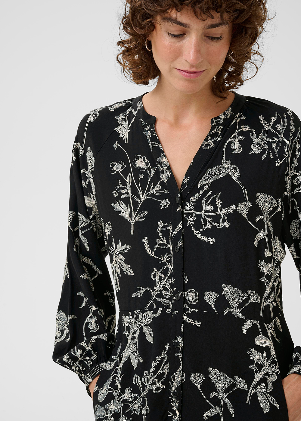 Sicilia Dress - Black Botanical Print - Part Two Canada - Danali