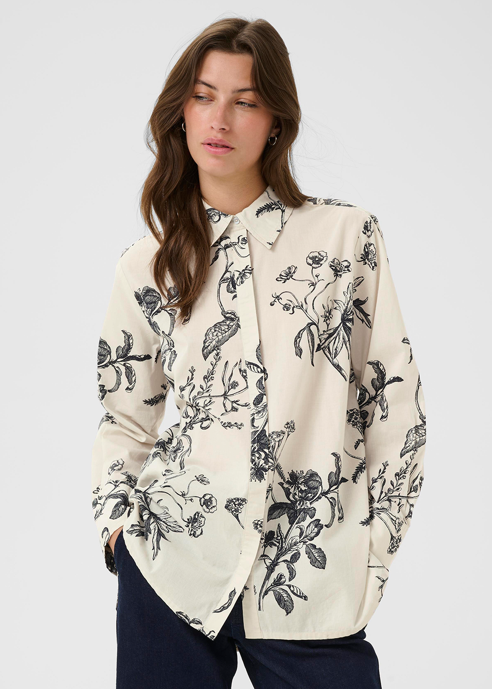 Sveja Blouse - Dark Navy Botanical Print - Part Two Canada - Danali