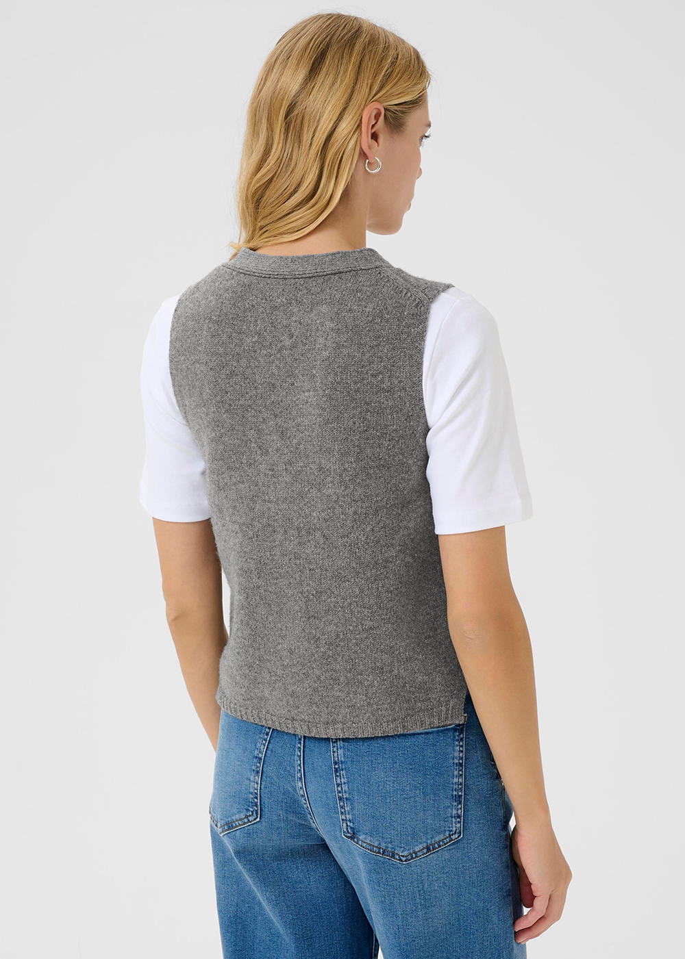 Sylva Knit Vest - Medium Grey - Part Two Canada - Danali