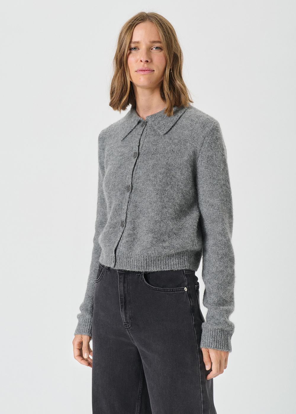 Ulrica Cardigan - Medium Grey Melange - Part Two Canada - Danali