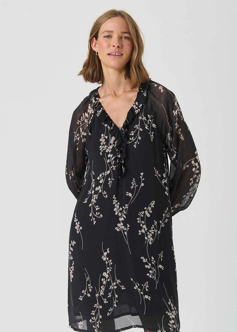 Urma Dress - Black Leaf Print - Part Two Canada - Danali
