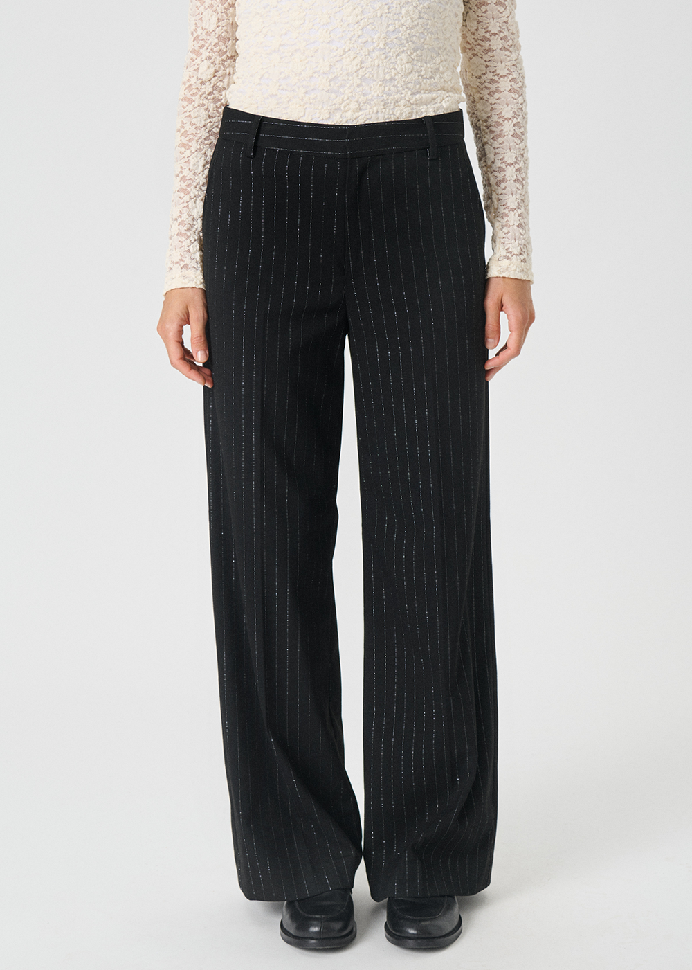 Vanilla Stripe Pant - Black Metallic - Part Two Canada - Danali