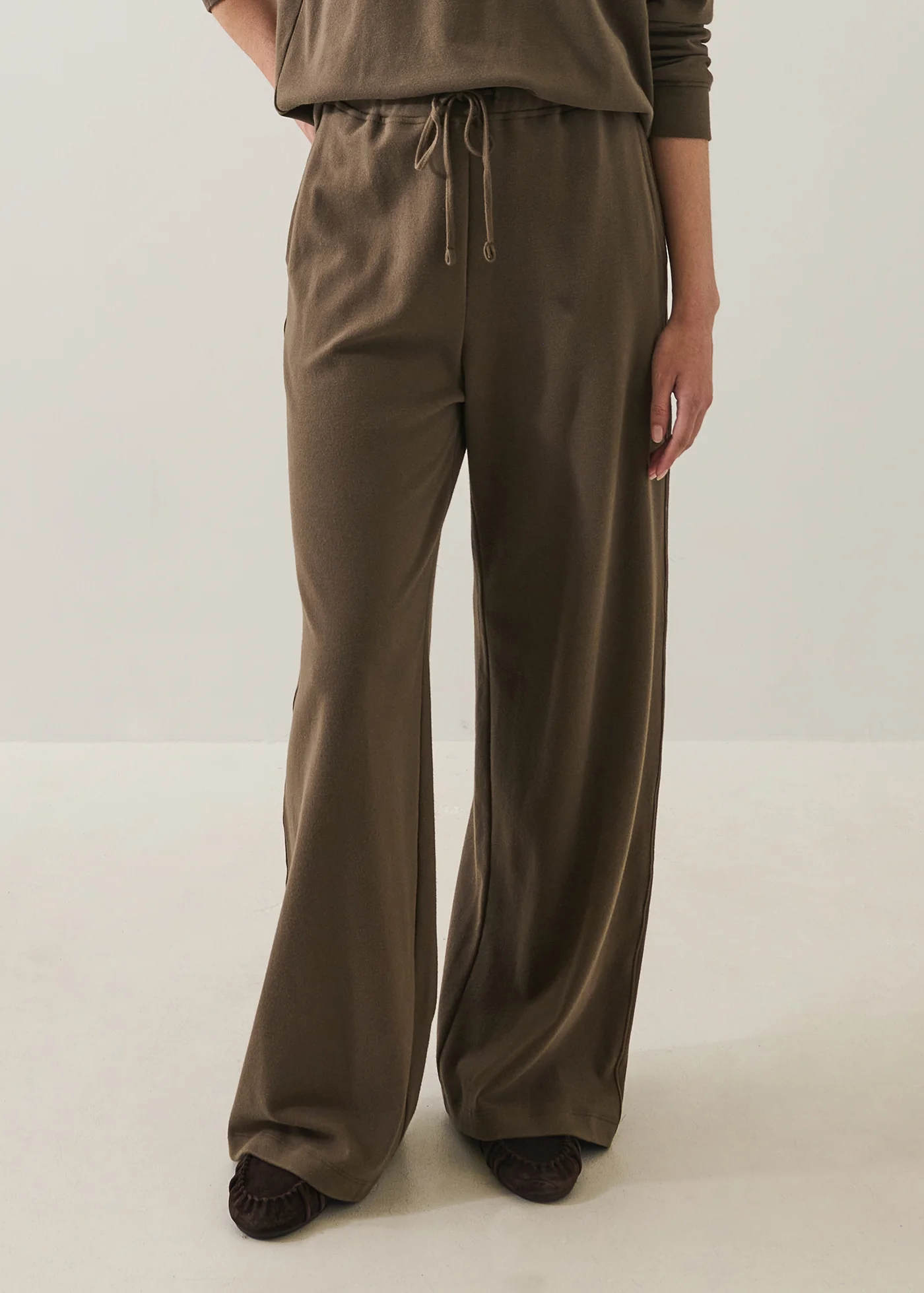 Brushed Pima Relaxed Drawstring - Chestnut - Patrick Assaraf Canada - Danali