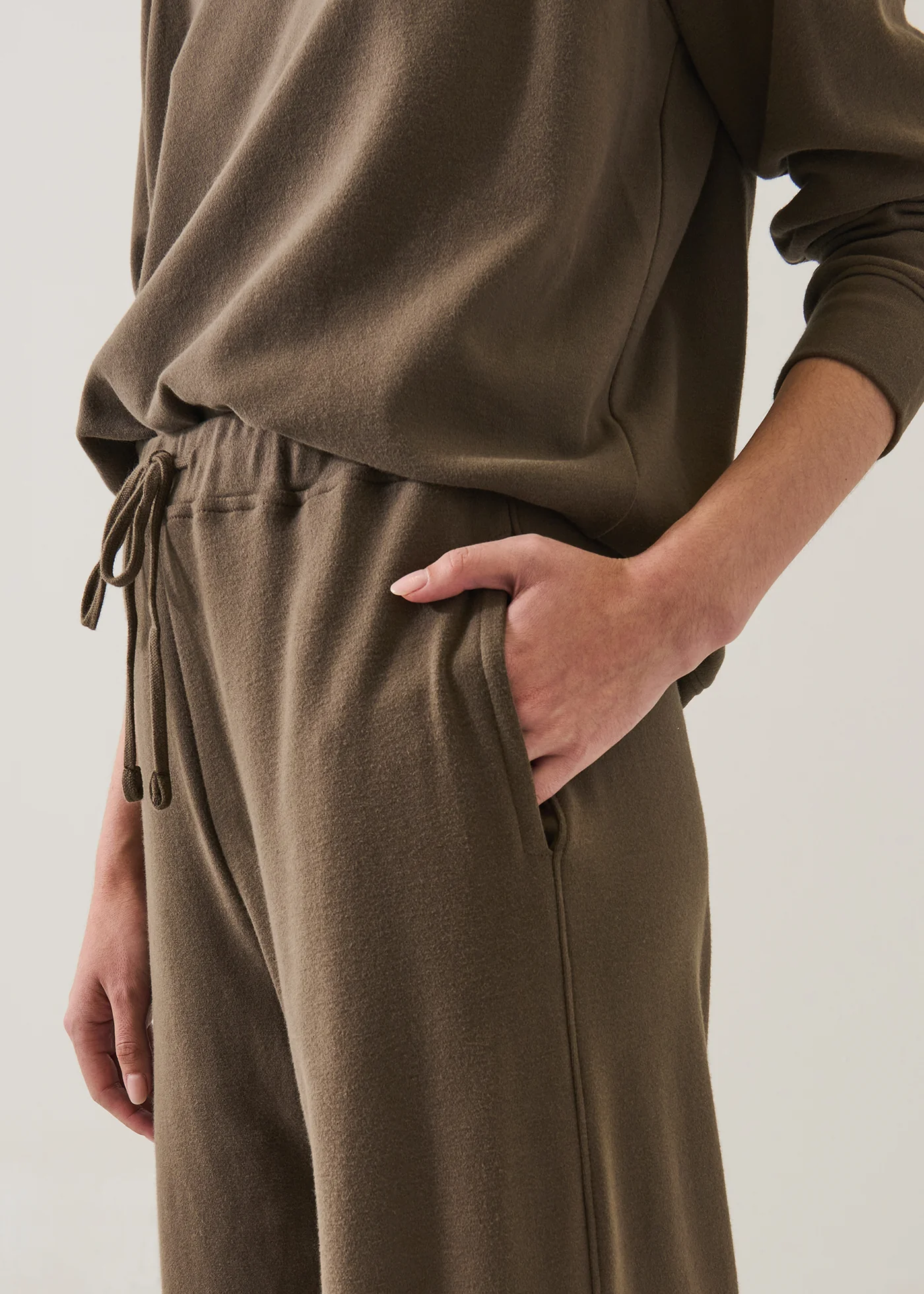 Brushed Pima Relaxed Drawstring - Chestnut - Patrick Assaraf Canada - Danali