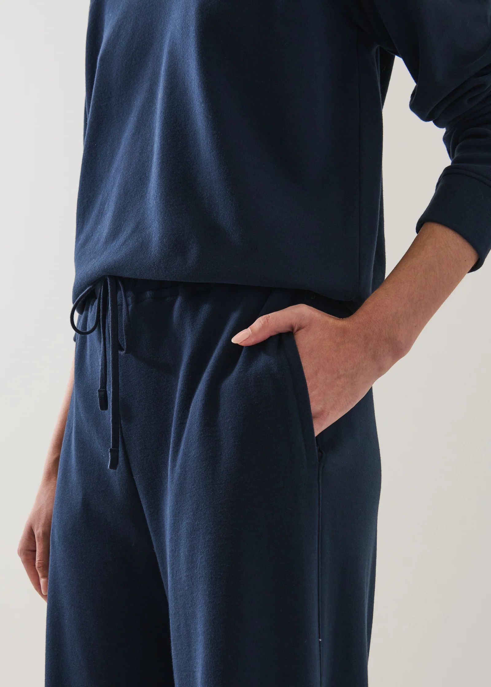 Brushed Pima Relaxed Drawstring Pant - Midnight - Patrick Assaraf Canada - Danali