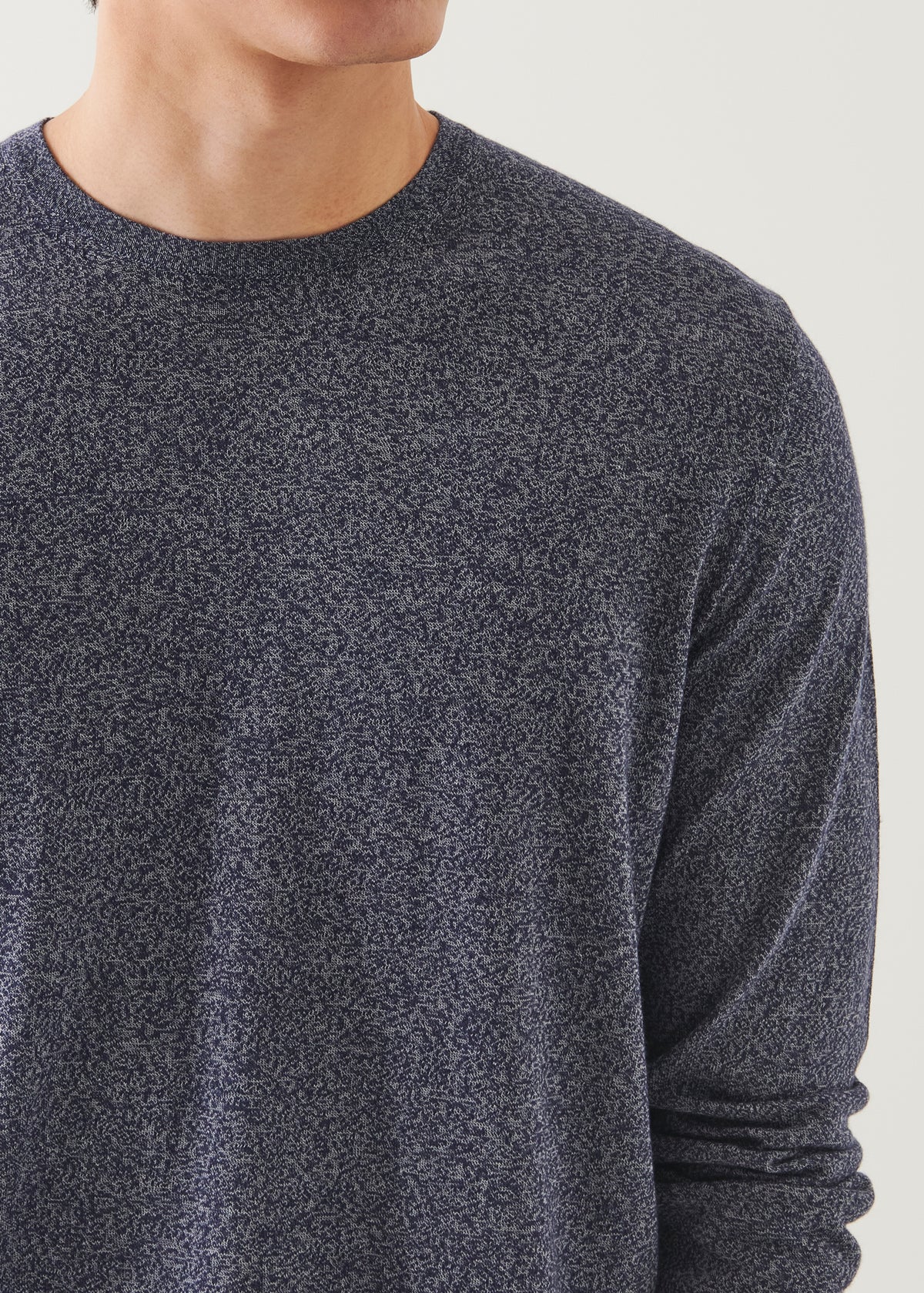 Cotton Cupro Lightweight Crewneck Sweater - Blue Bottle - Patrick Assaraf Canada - Danali