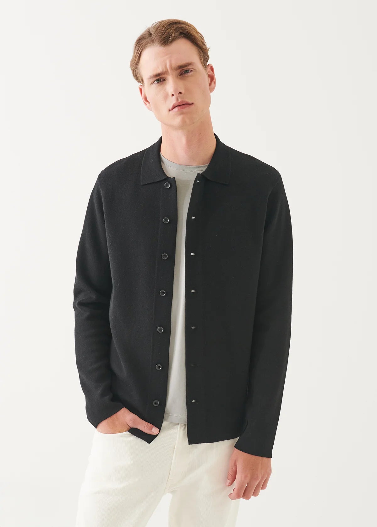 Double Face Overshirt - Black - Patrick Assaraf Canada - Danali