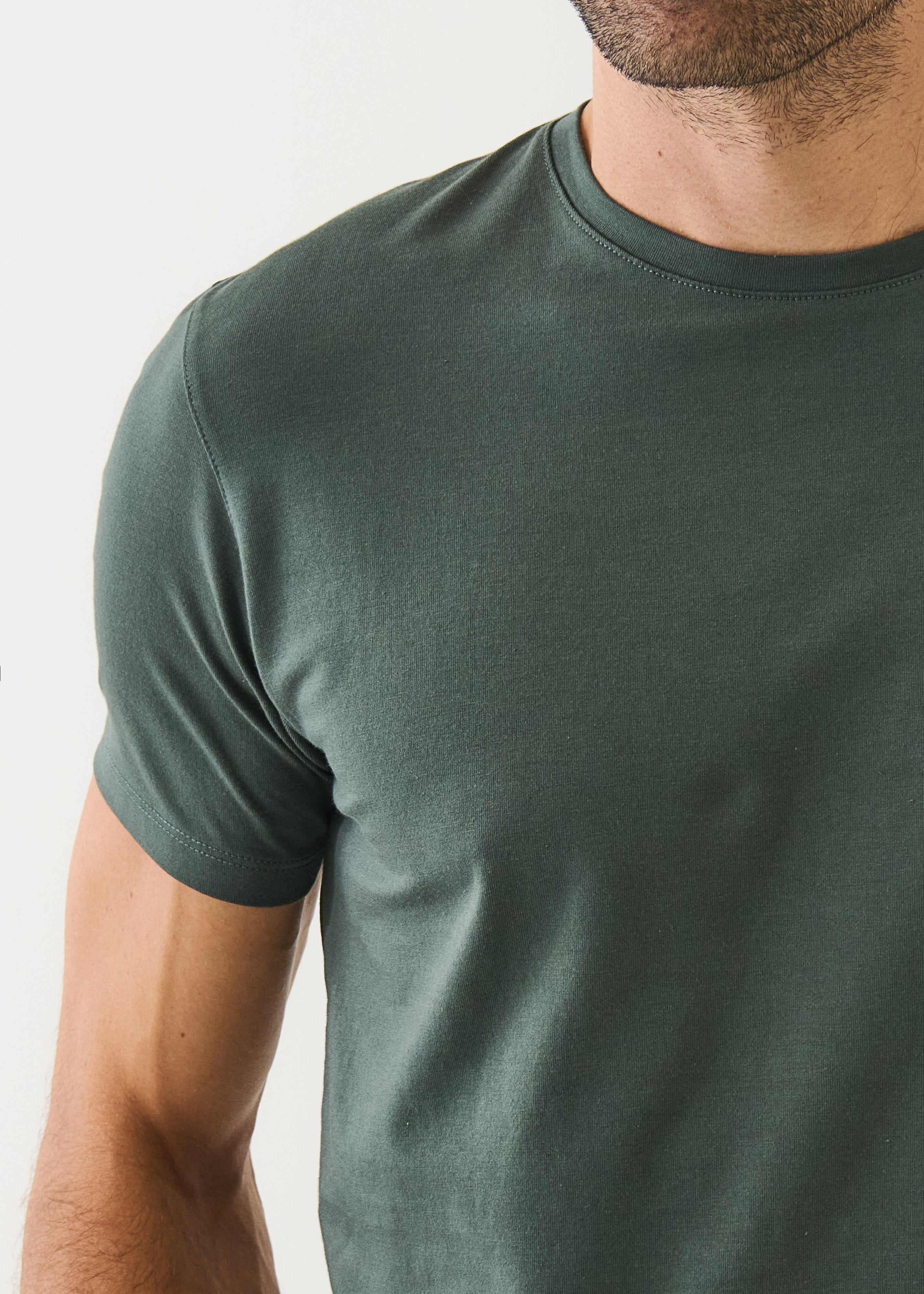 Iconic Pima Cotton Stretch Crew T-Shirt - Rainforest - Patrick Assaraf Canada - Danali
