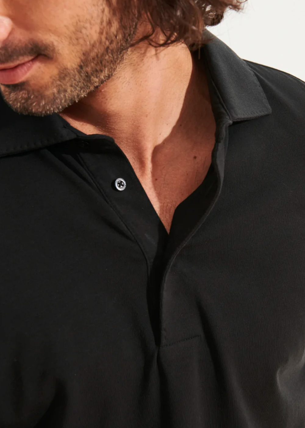 Iconic Pima Stretch Polo T-Shirt - Black - Patrick Assaraf Canada - Danali