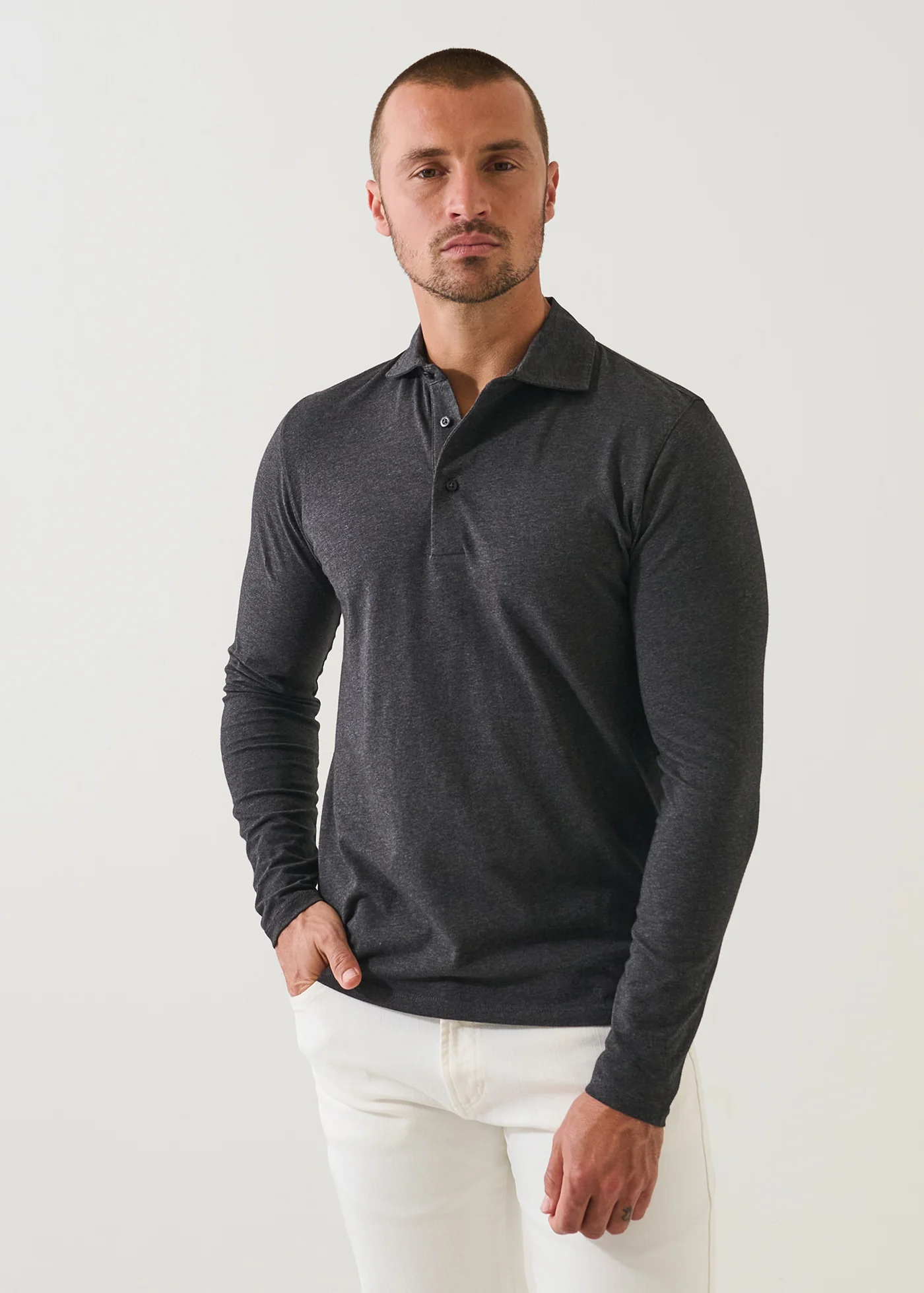 Iconic Pima Stretch Polo T-Shirt - Pirate - Patrick Assaraf Canada - Danali