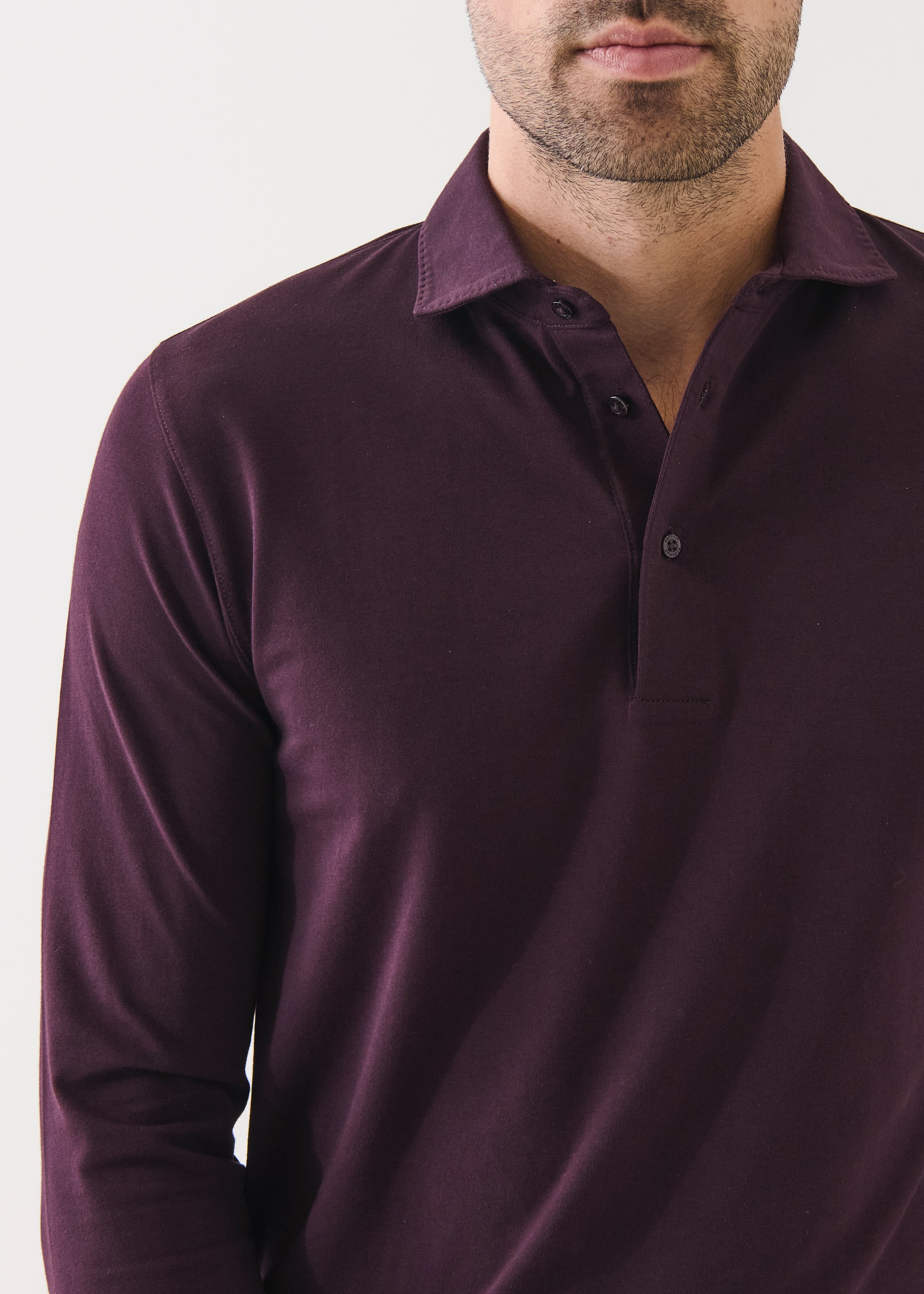 Iconic Pima Stretch Polo T-Shirt - Bordeaux - Patrick Assaraf Canada - Danali