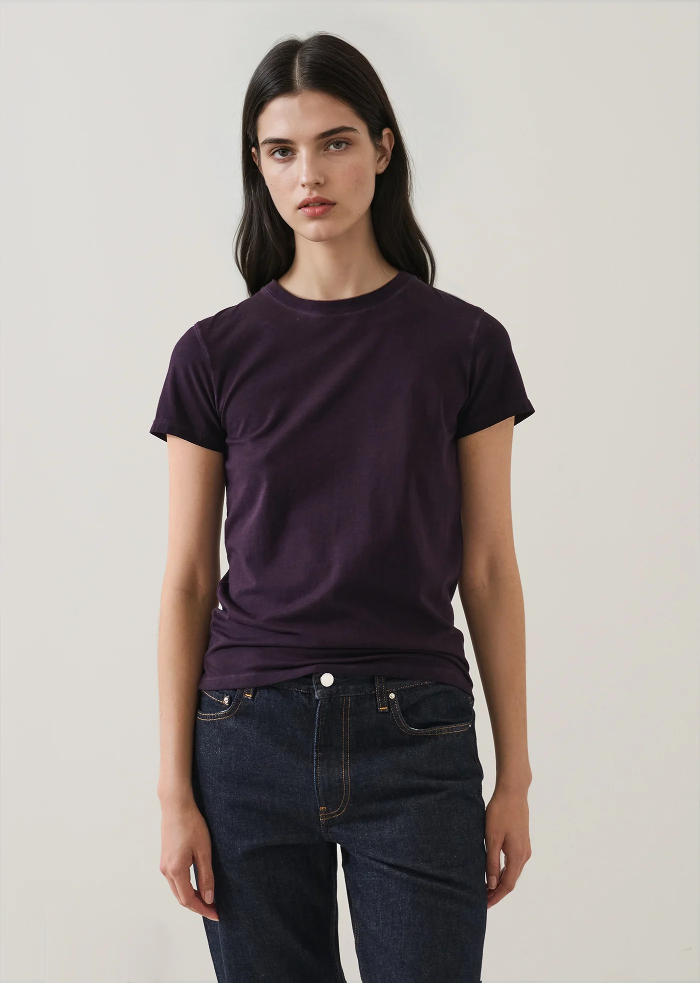 Iconic Sublime Fitted Crew T-Shirt - Bordeaux - Patrick Assaraf Canada - Danali
