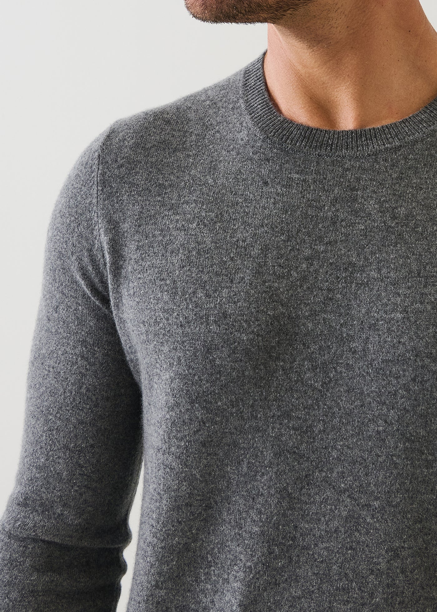 Nano Cashmere Jersey Crew Sweater - Mist - Patrick Assaraf Canada - Danali