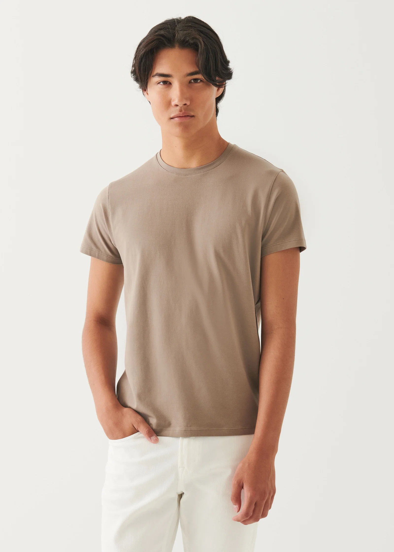 Patrick Assaraf Pima Cotton Crew Tee Beechnut - Patrick Assaraf Canada - Danali