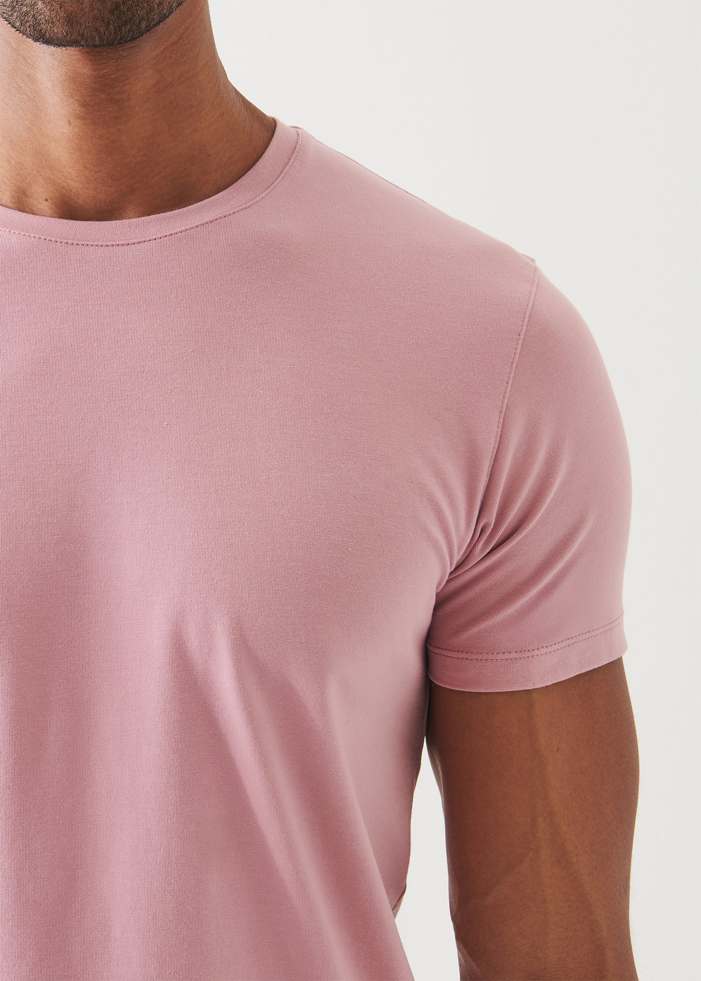 Pima Cotton Stretch Crew T-Shirt - Peony - Patrick Assaraf Canada - Danali