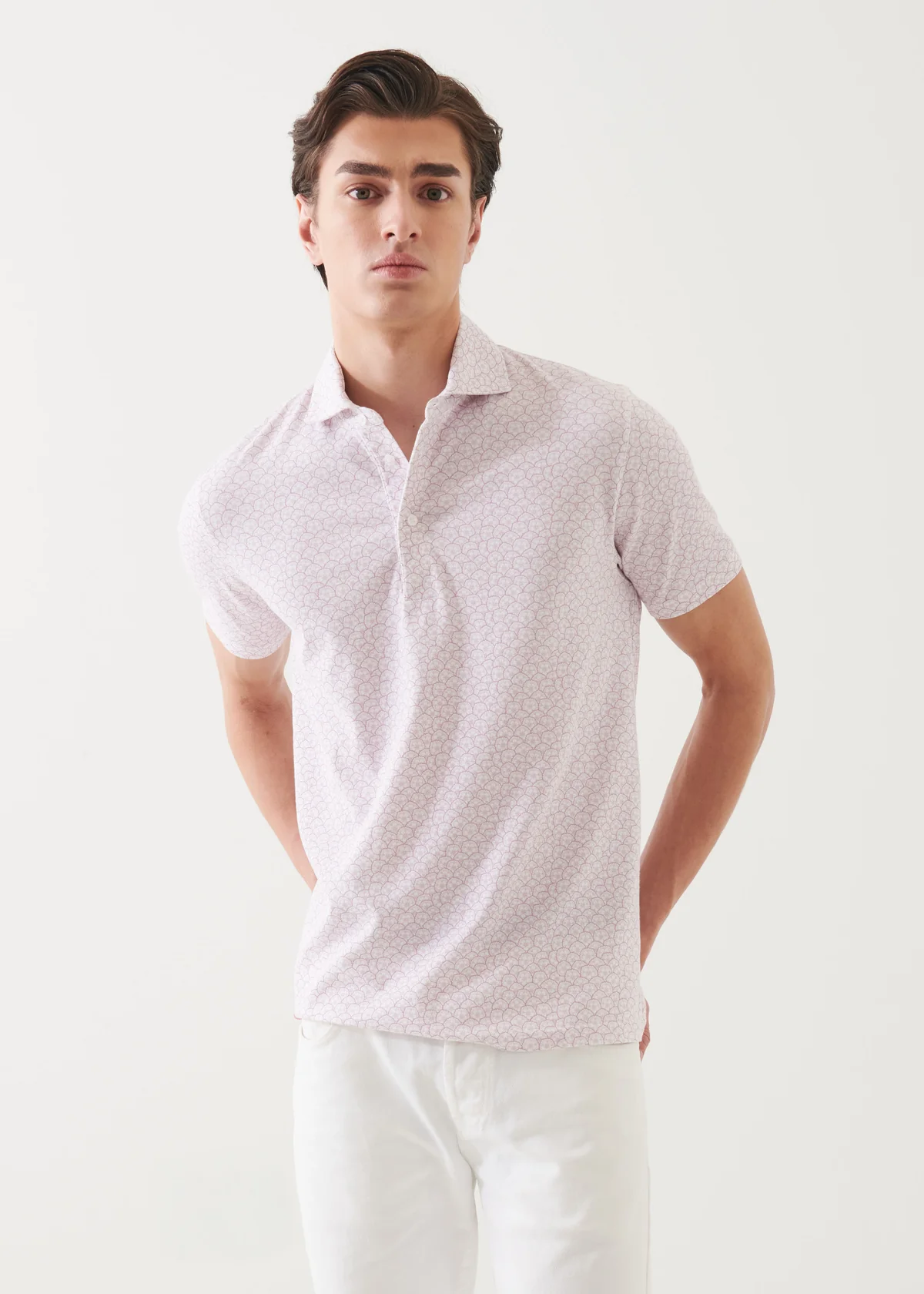 Pima Cotton Stretch Floral Print Polo - Synaeda Amor - Patrick Assaraf Canada - Danali