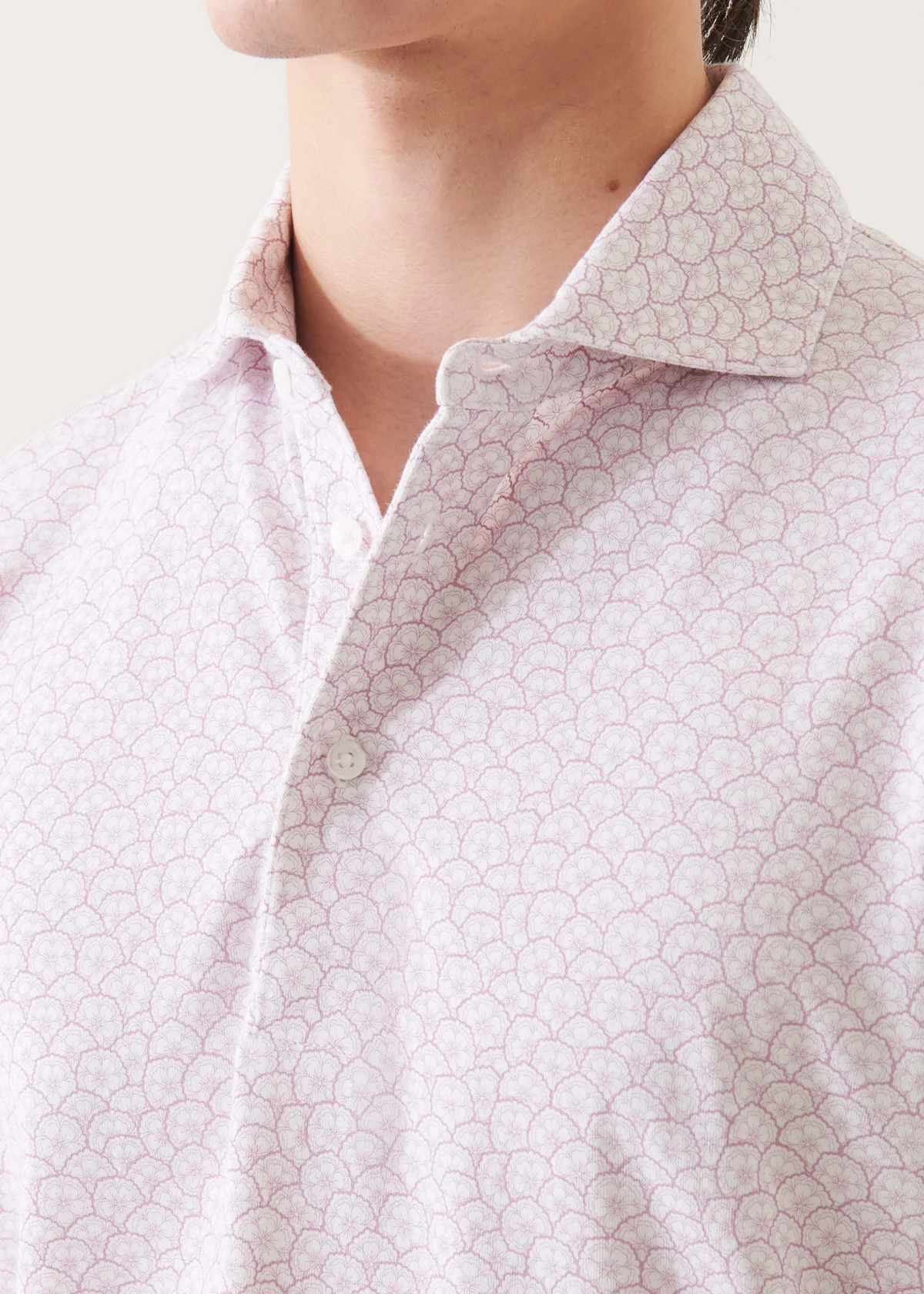 Pima Cotton Stretch Floral Print Polo - Synaeda Amor - Patrick Assaraf Canada - Danali