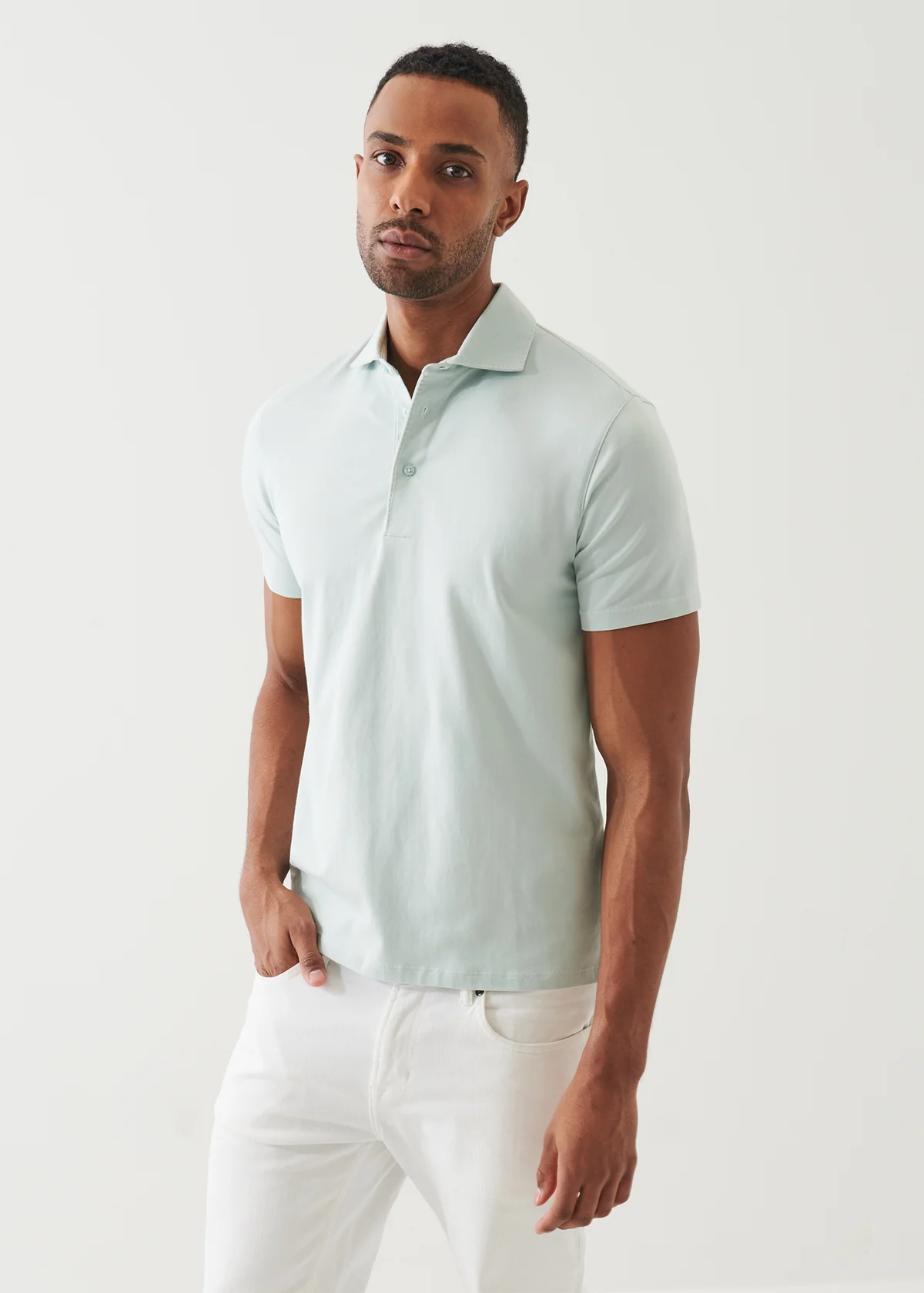 Pima Cotton Stretch Polo - Waterscape - Patrick Assaraf Canada - Danali