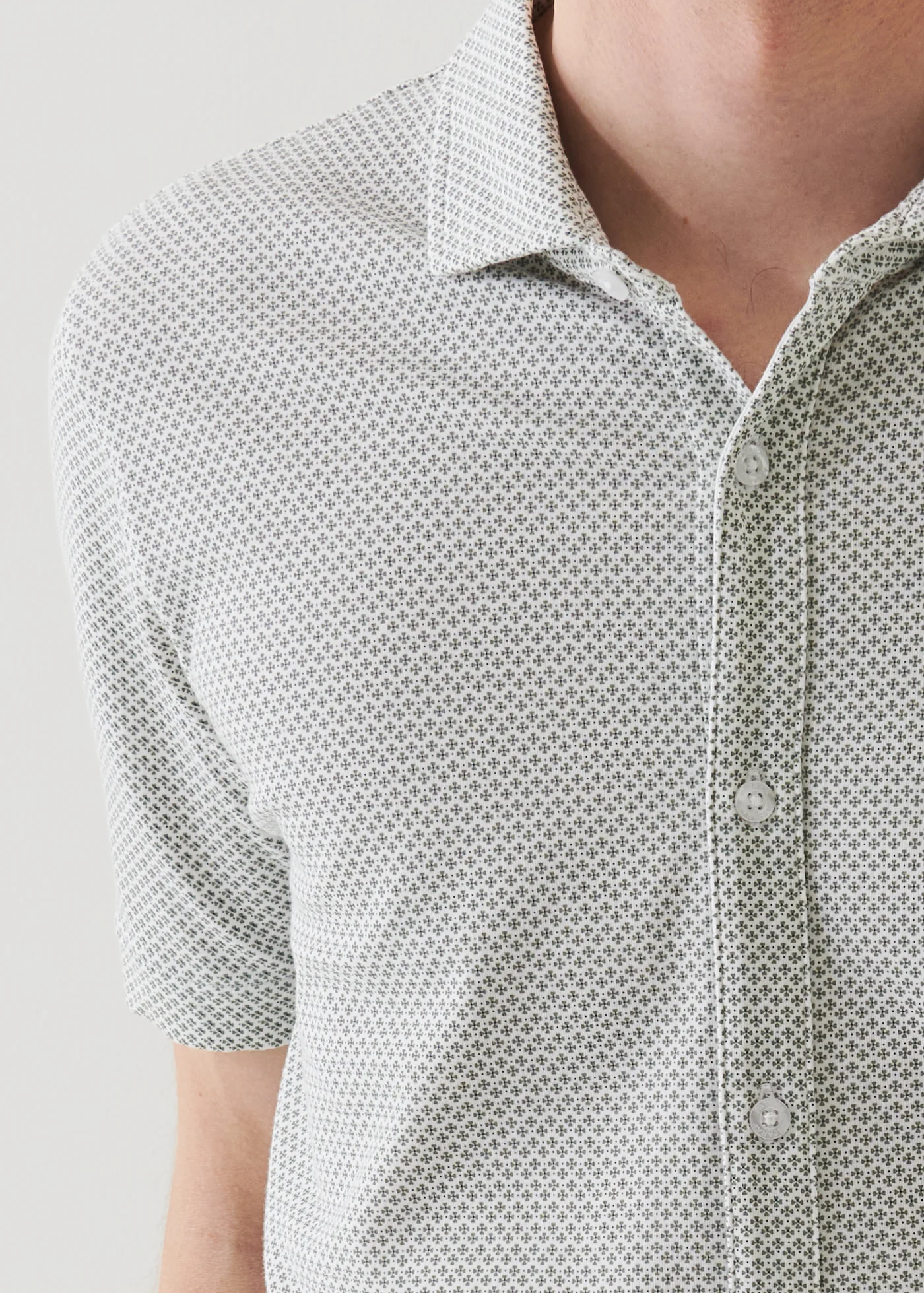 Patrick Assaraf Pima Cotton Stretch Printed Shirt Green Pea - Patrick Assaraf Canada - Danali
