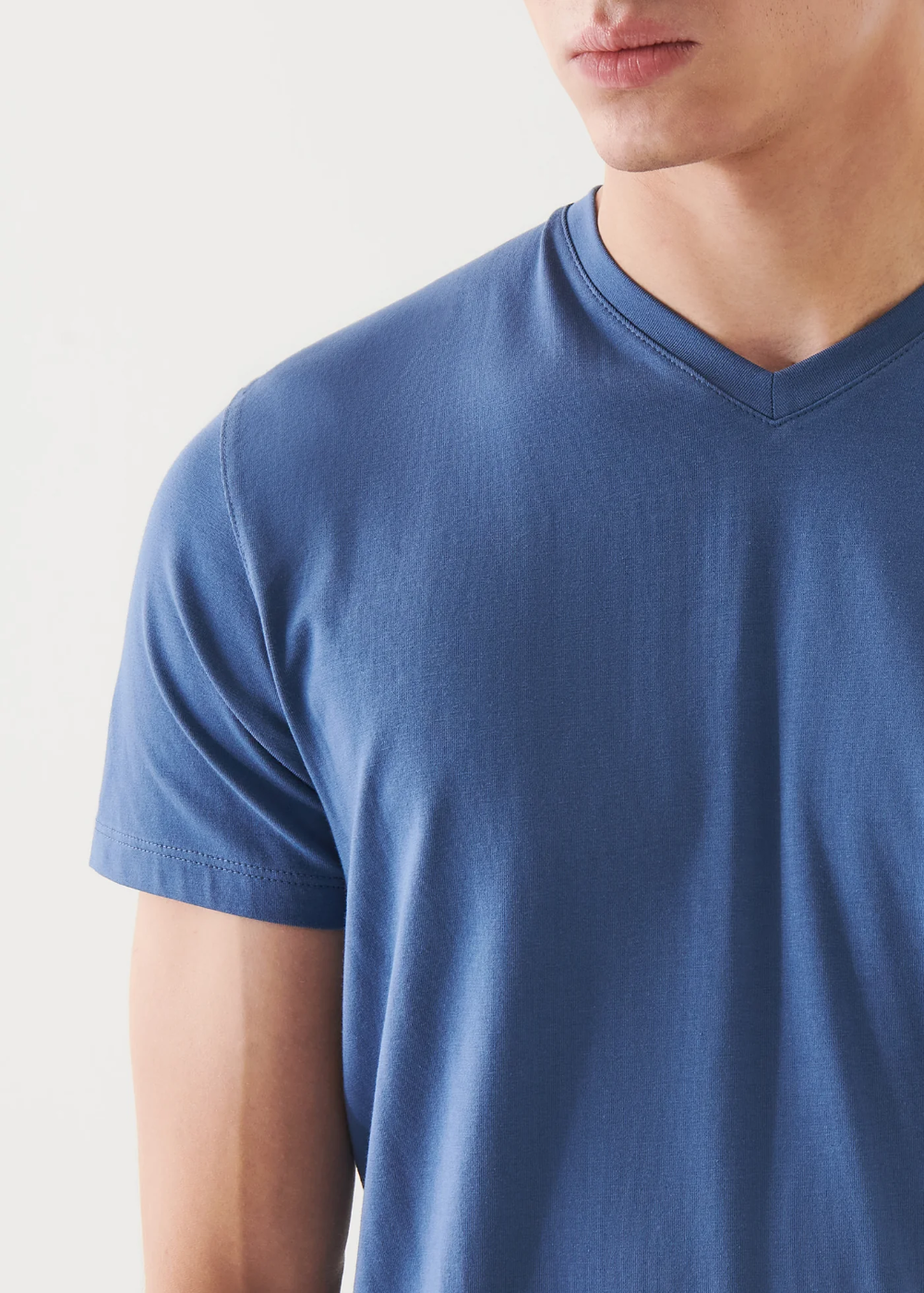 Patrick Assaraf Pima Cotton V-Neck Tee Indigo - Danali