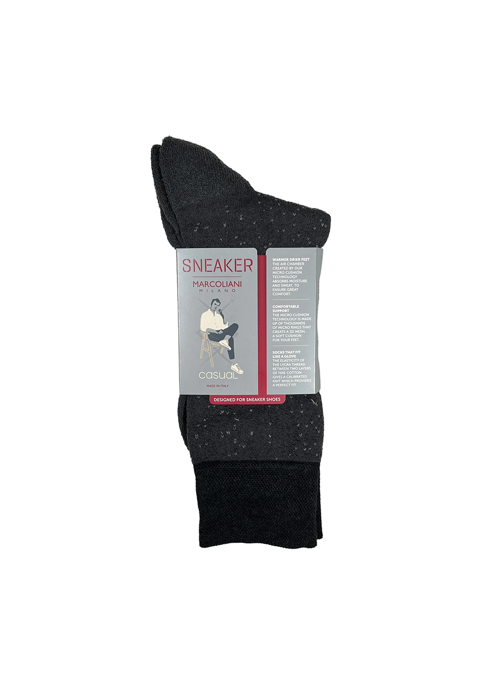 Pima Cotton Tweed Socks - Charcoal - Marcoliani Canada - Danali
 