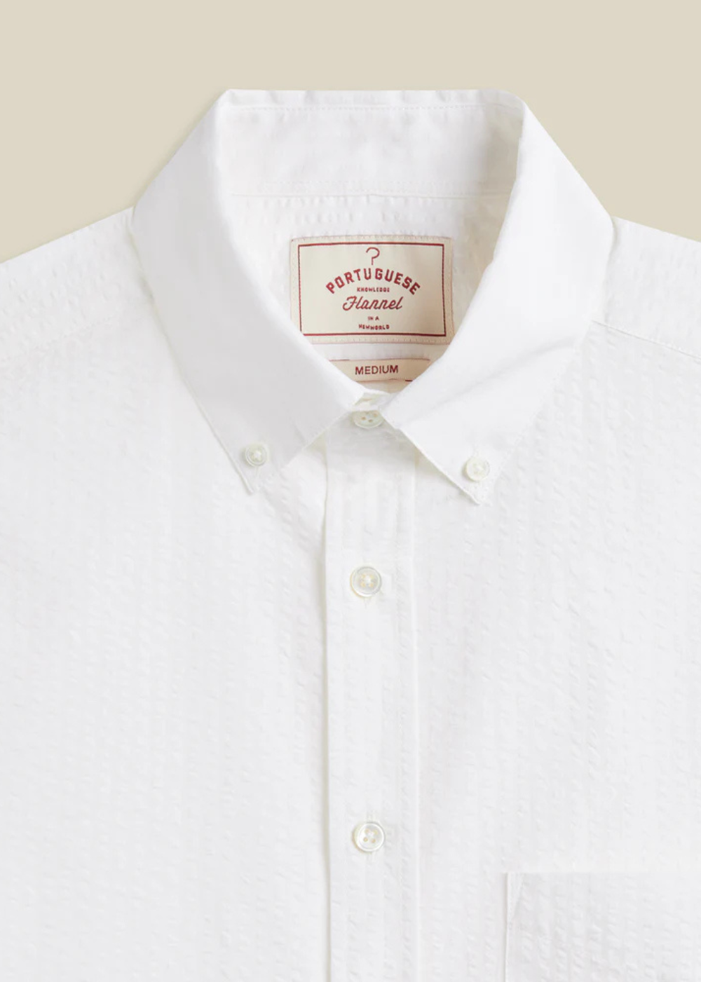 Atlantico Seersucker Shirt - White Portuguese Flannel Canada - Danali