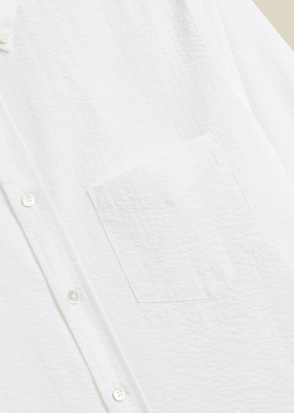 Atlantico Seersucker Shirt - White Portuguese Flannel Canada - Danali