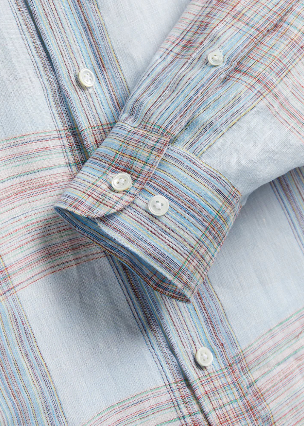 Camile Linen Shirt - Pale Blue Plaid - Portuguese Flannel Canada - Danali