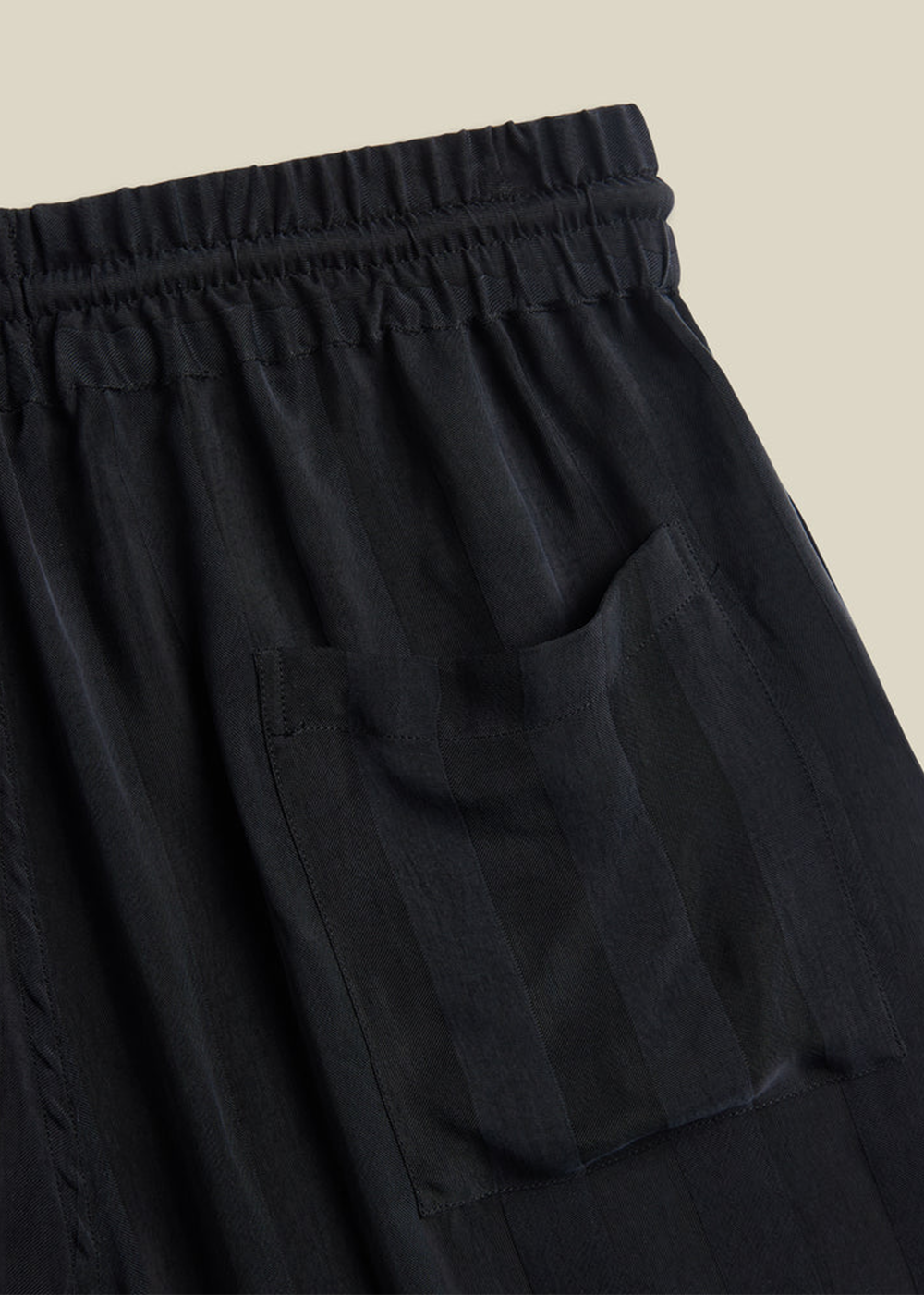Cupro Stripe Shorts - Black - Portuguese Flannel Canada - Danali