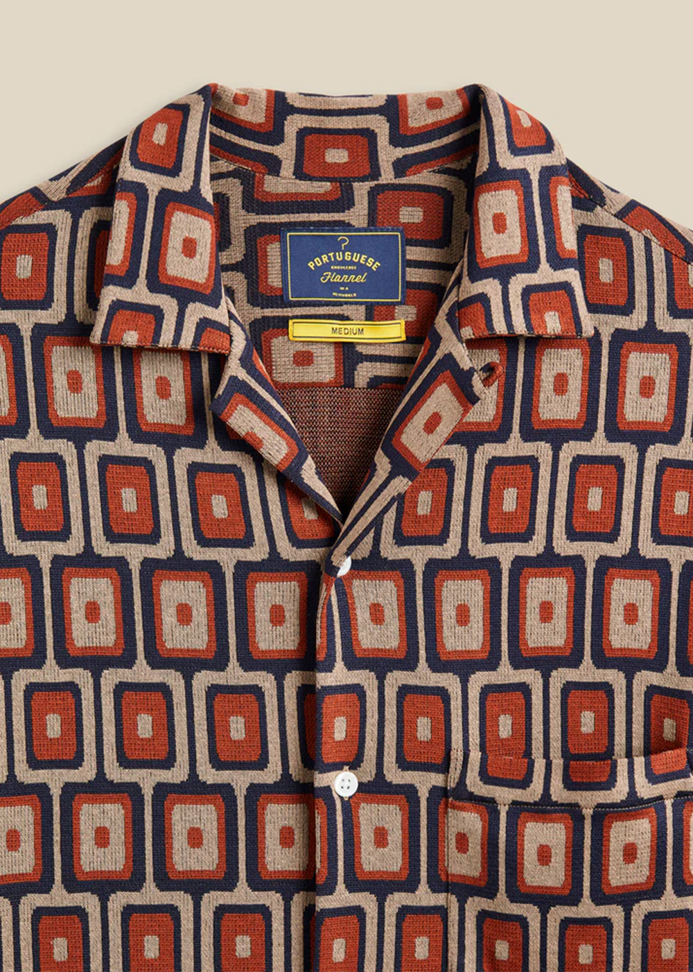 Geometric Knit Short Sleeve Shirt - Portuguese Flannel Canada - Danali