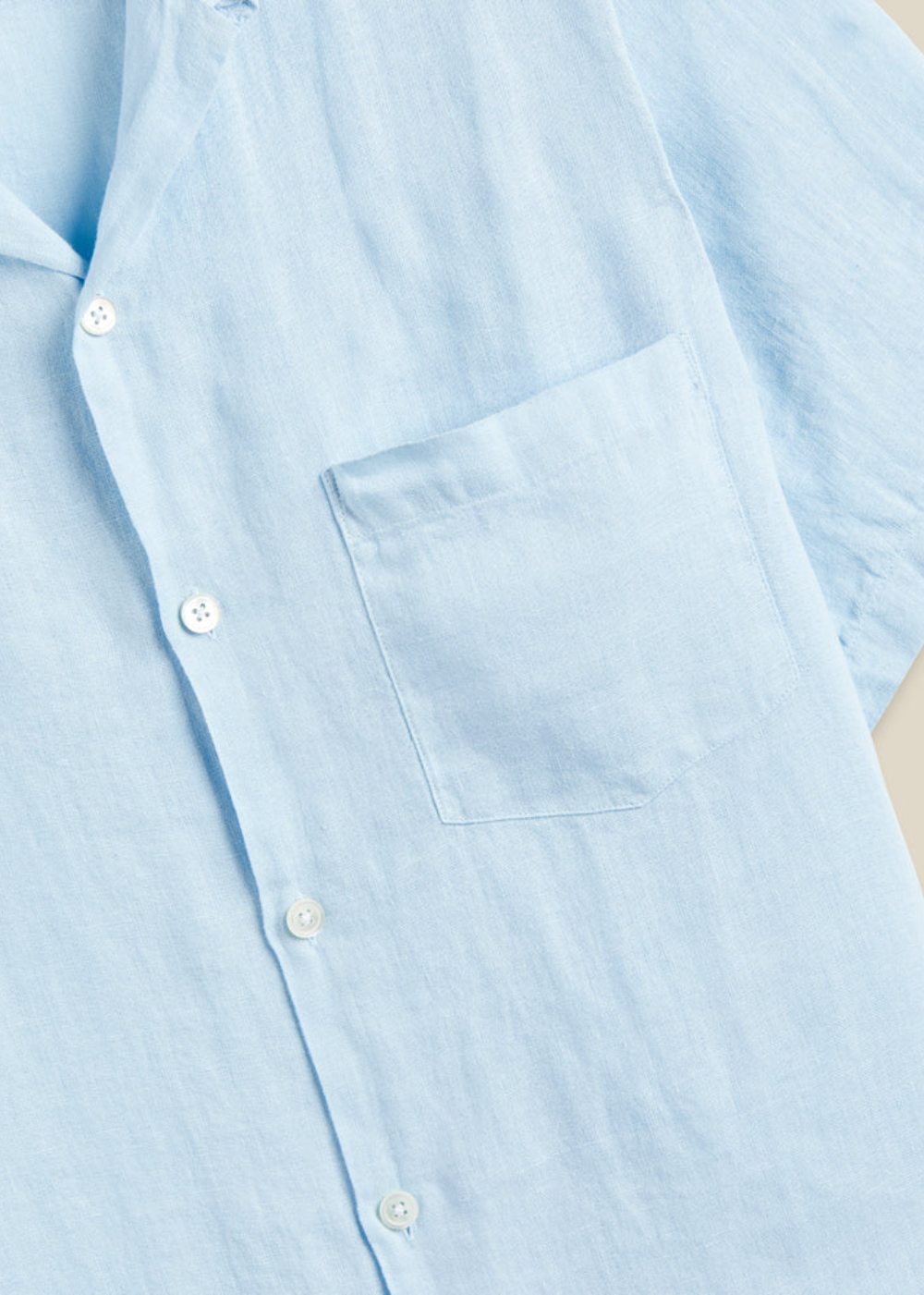 Linen Camp Collar Shirt - Sky Blue - Portuguese Flannel Canada - Danali