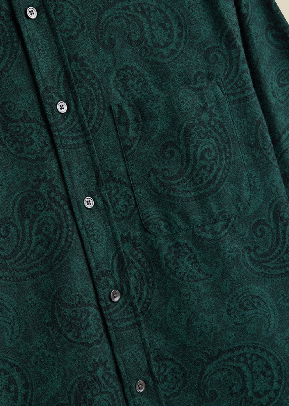 Paisley Flannel Shirt - Green - Portuguese Flannel Canada - Danali