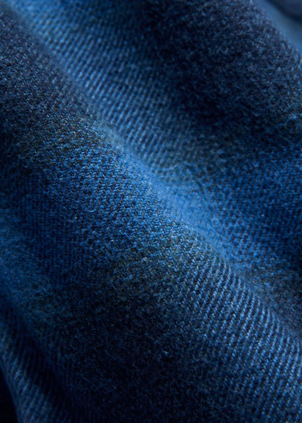 Cotton Tweed Check Indigo Over Dye Shirt - Beige Check/Indigo - Pure Blue Japan Canada - Danali