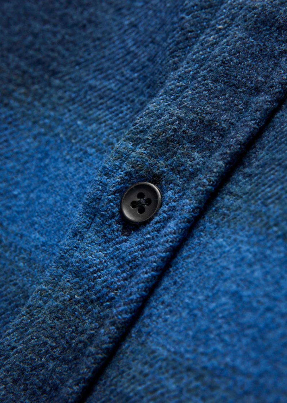 Cotton Tweed Check Indigo Over Dye Shirt - Beige Check/Indigo - Pure Blue Japan Canada - Danali