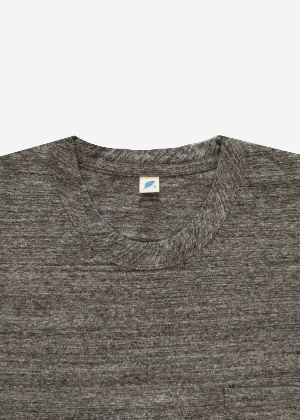 Ribbed Cuff Pocket T-Shirt - Dark Grey Heather - Pure Blue Japan Canada - Danali